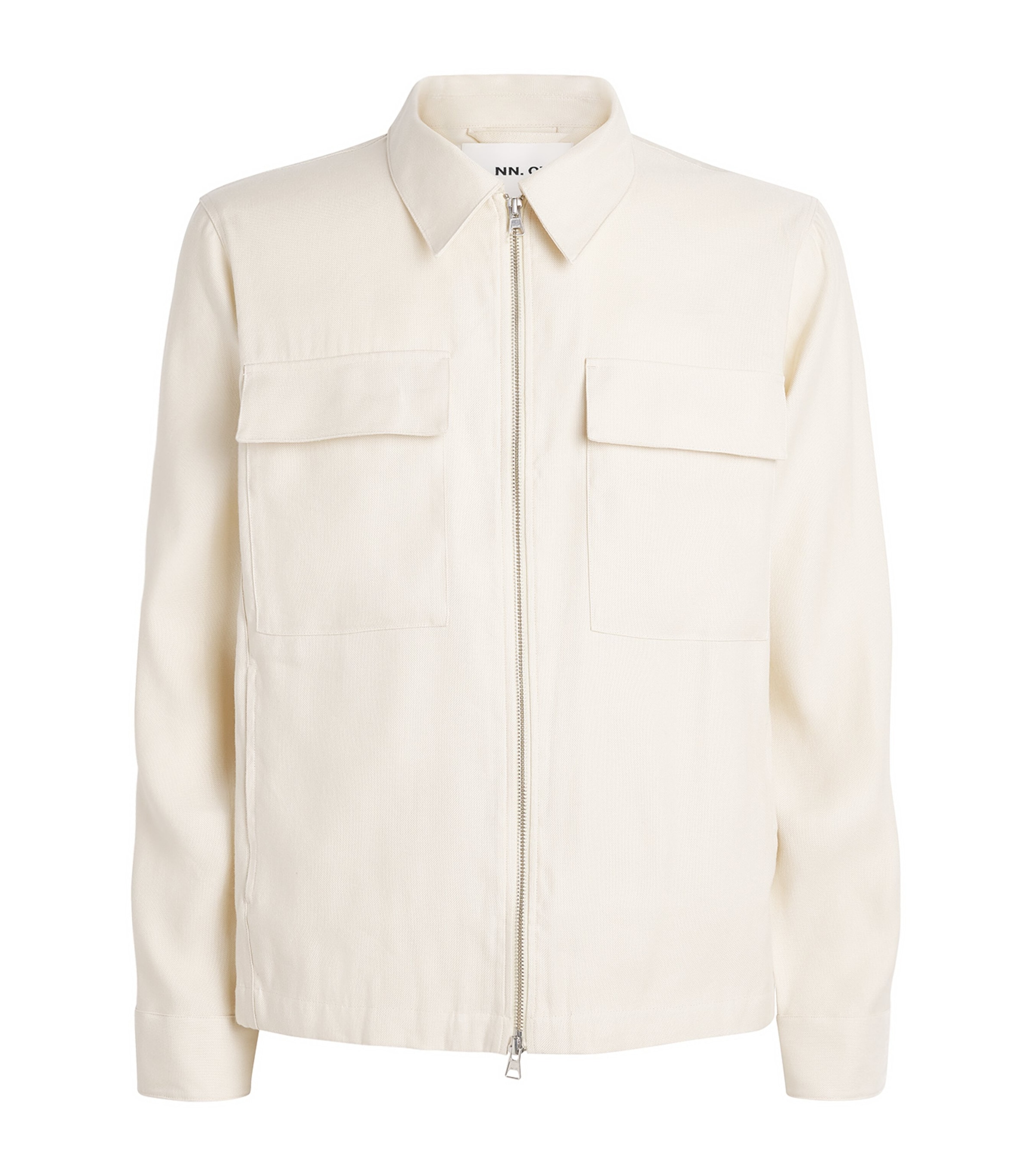 NN.07 Mens Viscose-Linen Zip-Up Overshirt Ivory Image 1