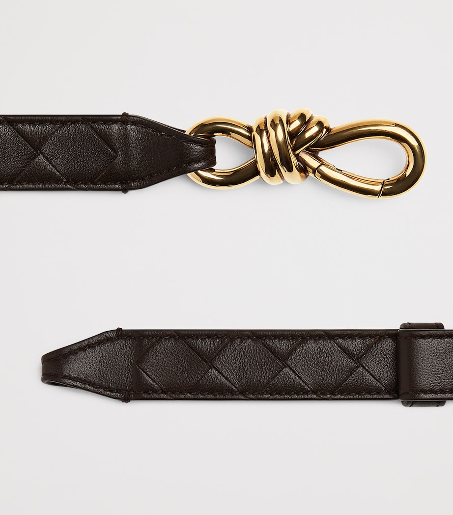 Bottega Veneta Leather Intrecciato Andiamo Belt Image 4