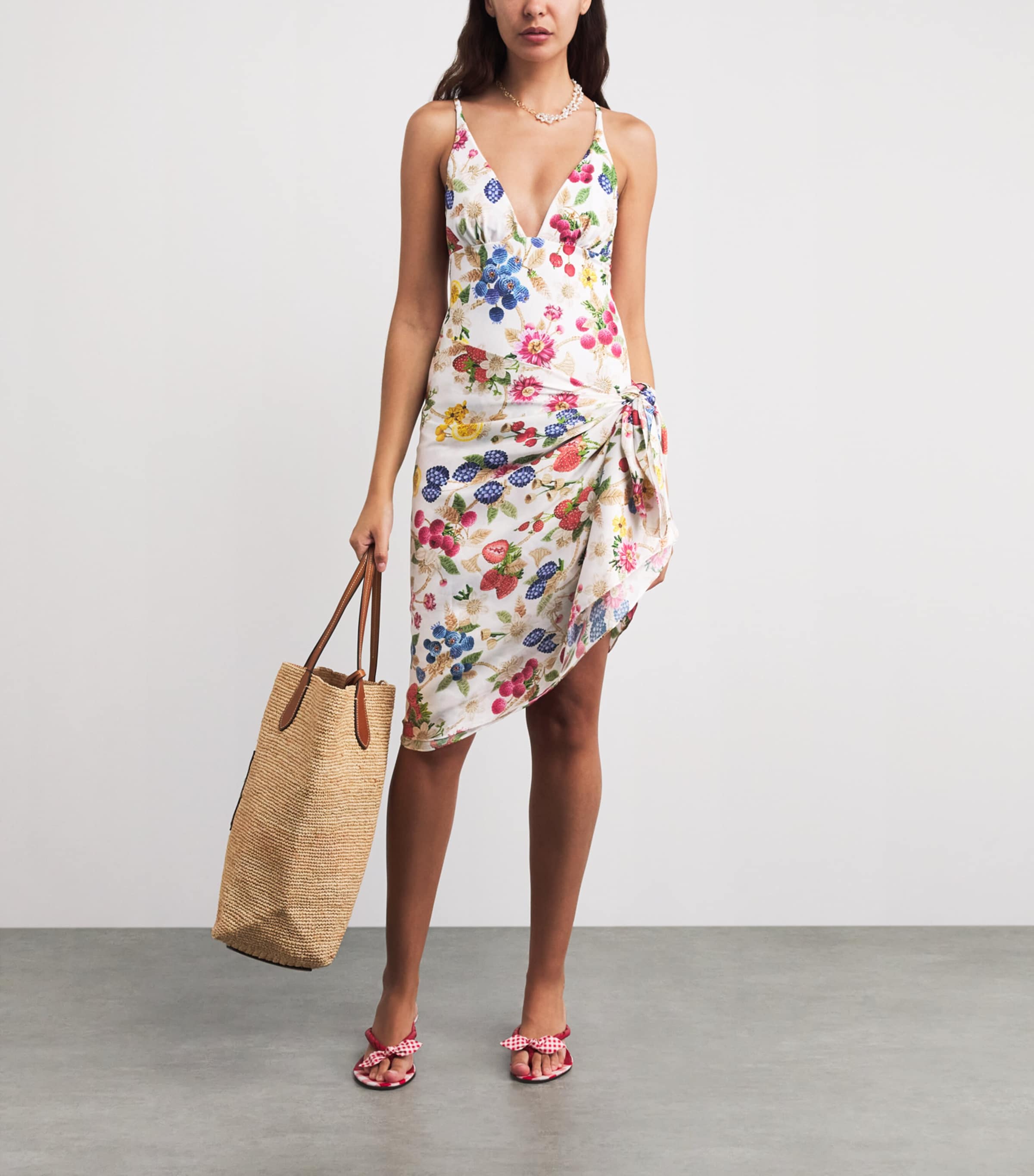Mary Katrantzou Womens Floral Print Ibiza Swimsuit Fruitavola Image 4