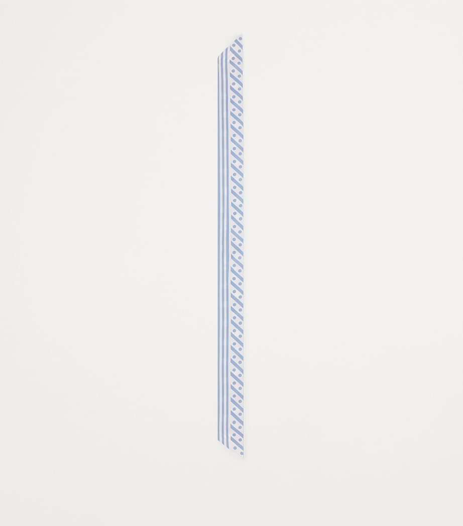 Silk Monogram Skinny Scarf HC4ZW-F.AZZURRO Image 2