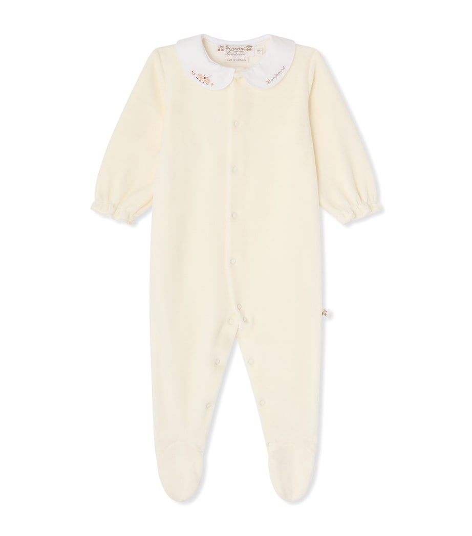 Bonpoint Embroidered-Collar All-In-One (1-18 Months) Blanc Lait Image 1