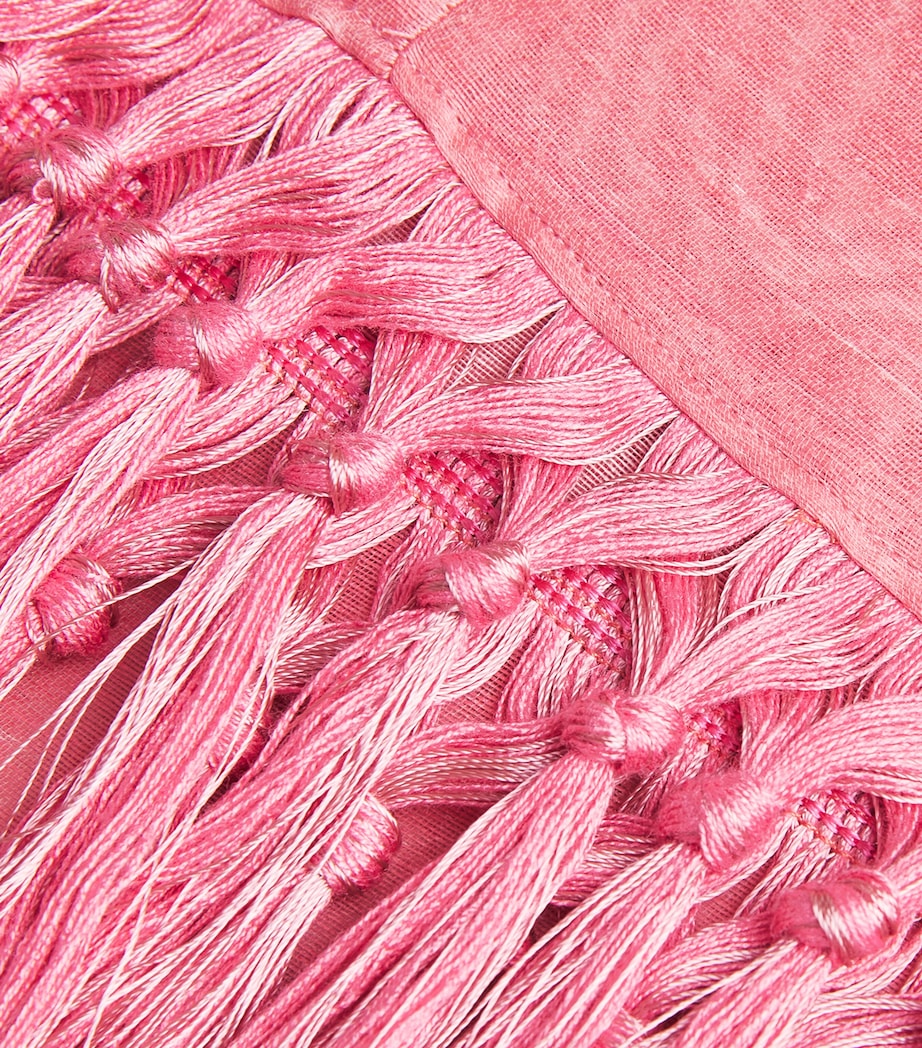 Linen-Blend Fringed Claudia Mini Dress ORCHID PINK Image 5