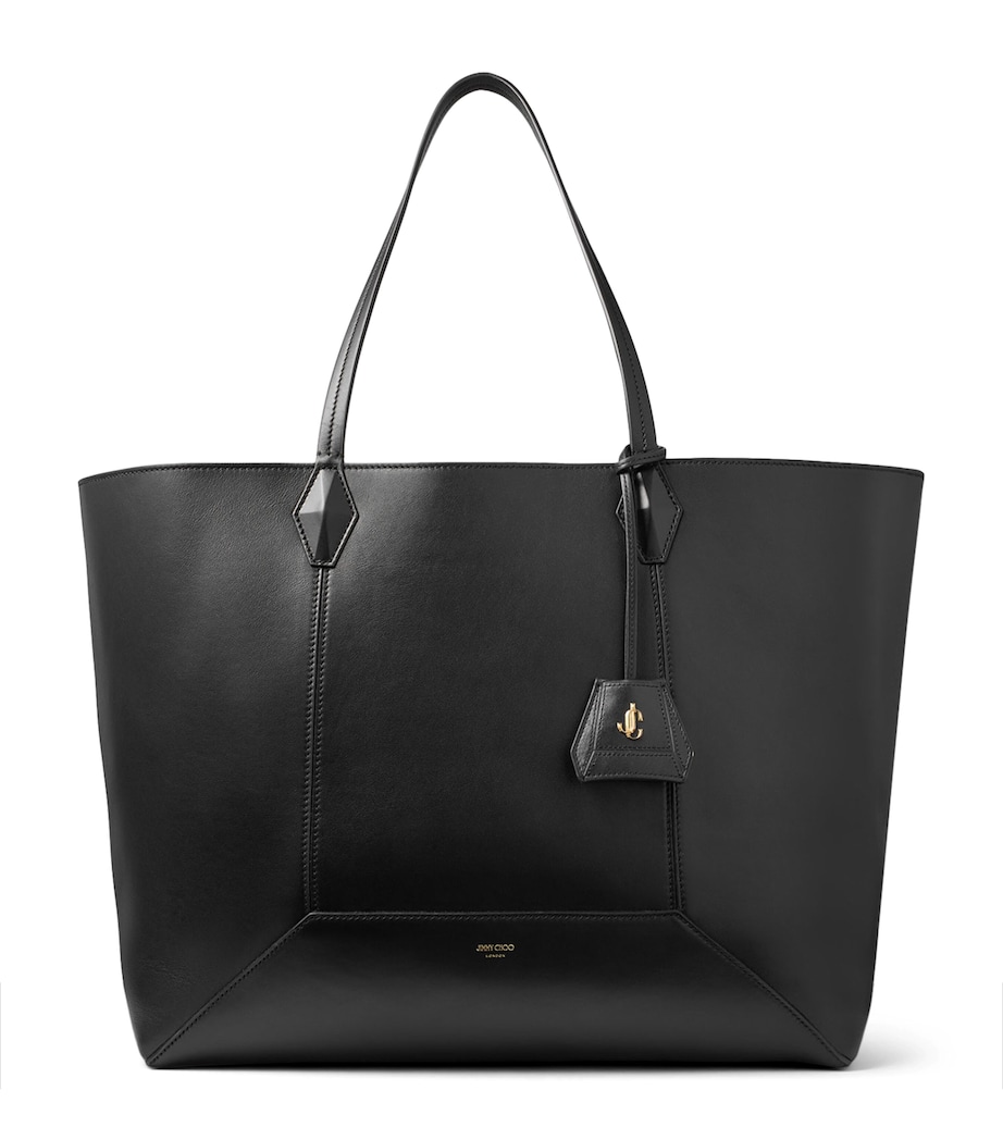 Diamond Large Leather Tote Bag BLACK Image 1