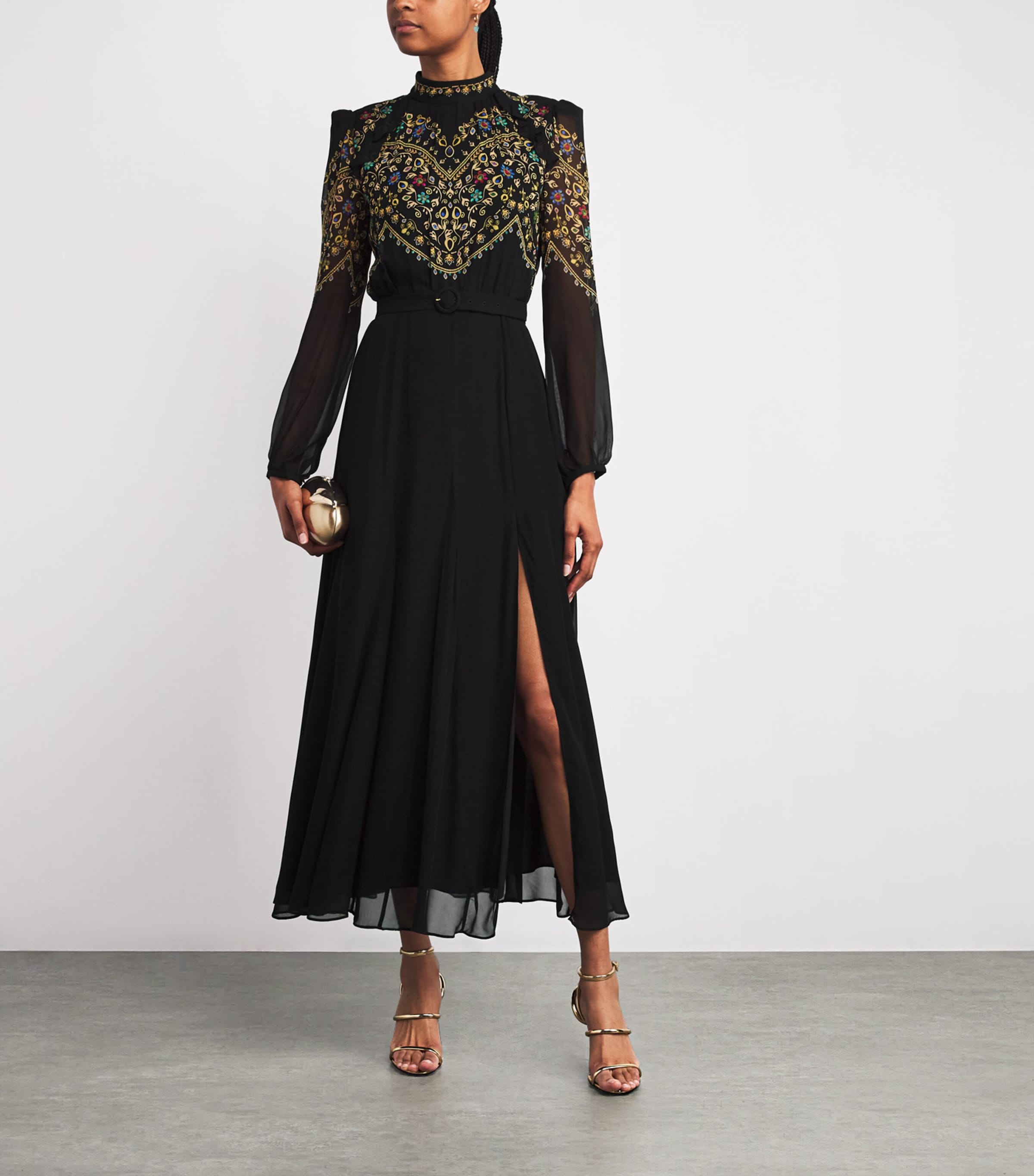 Georgette Printed Jacqui B Midi Dress 2344-PENDANT SCALLOP Image 2