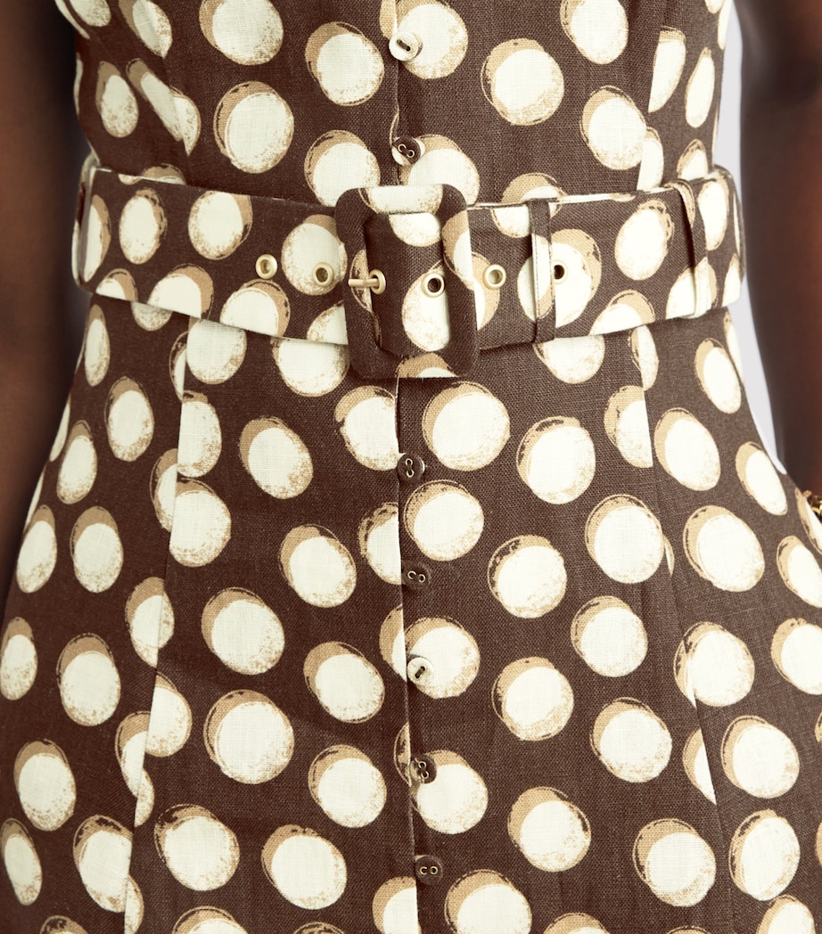 ALEMAIS Womens Linen Paula Midi Dress Chocolate Image 3