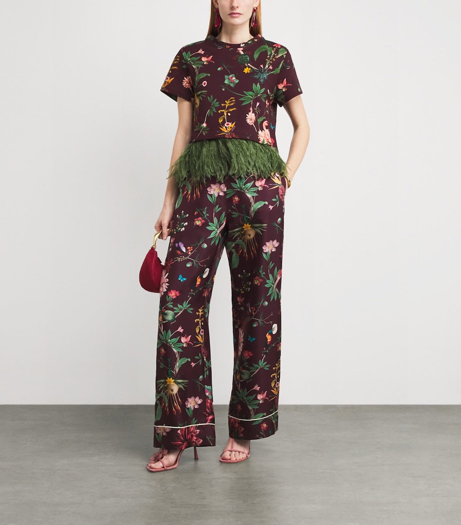 Silk Printed Pajama Wide-Leg Trousers RE02ZOOFLORA Image 2