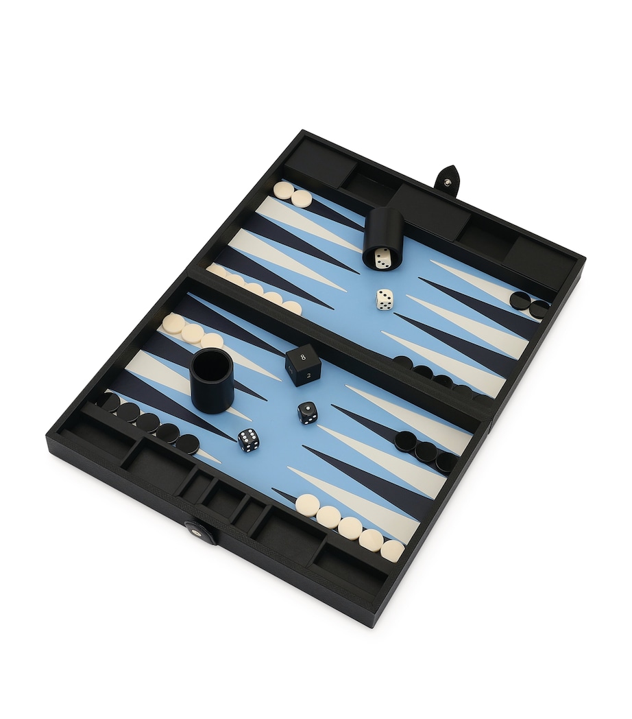Leather Panama Backgammon Case BLACK Image 3