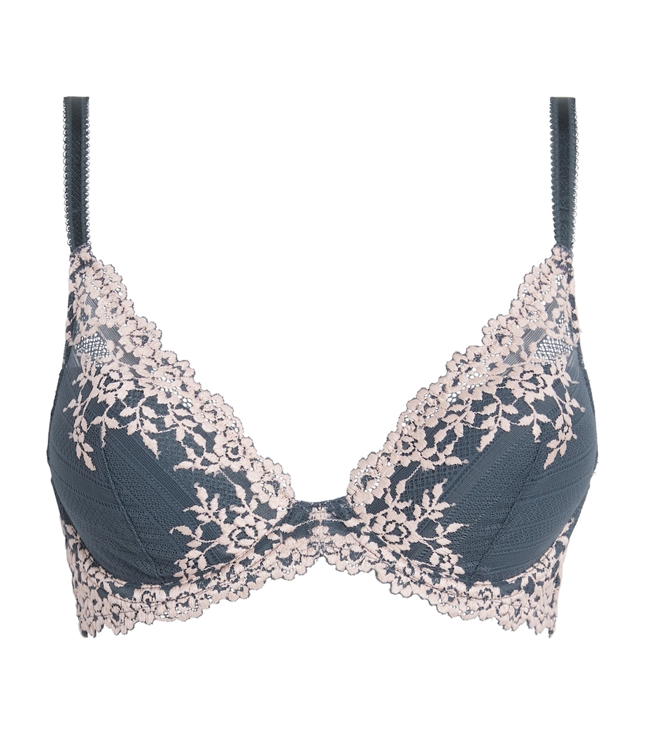 Wacoal Womens Embrace Lace Bra Drk Slte/cld Pnk Image 1