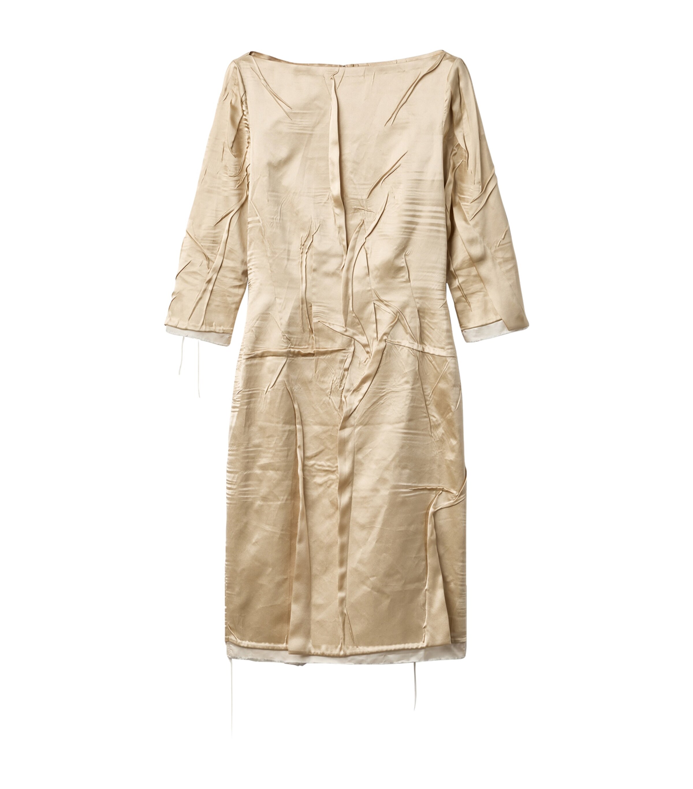 Miu Miu Satin Silk Knee-length Dress In Neutral
