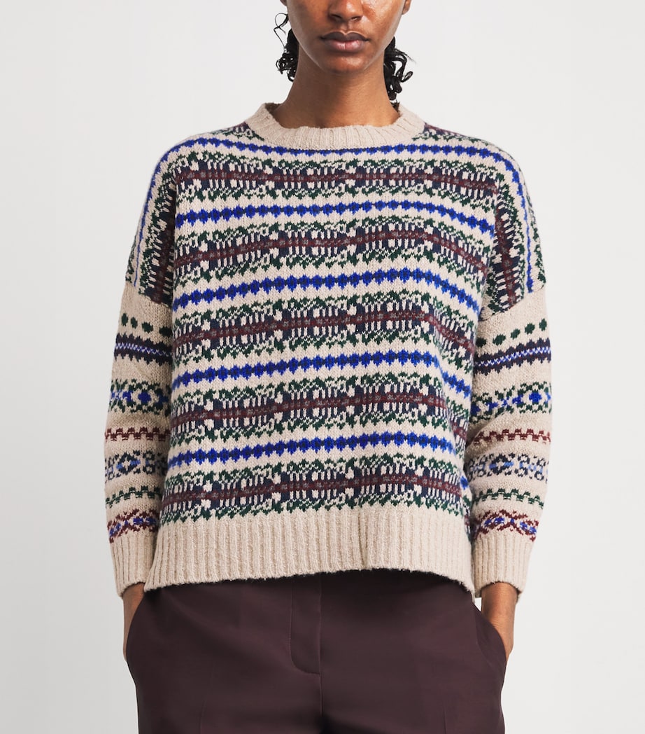 Wool-Blend Jacquard Sweater ECRU Image 3