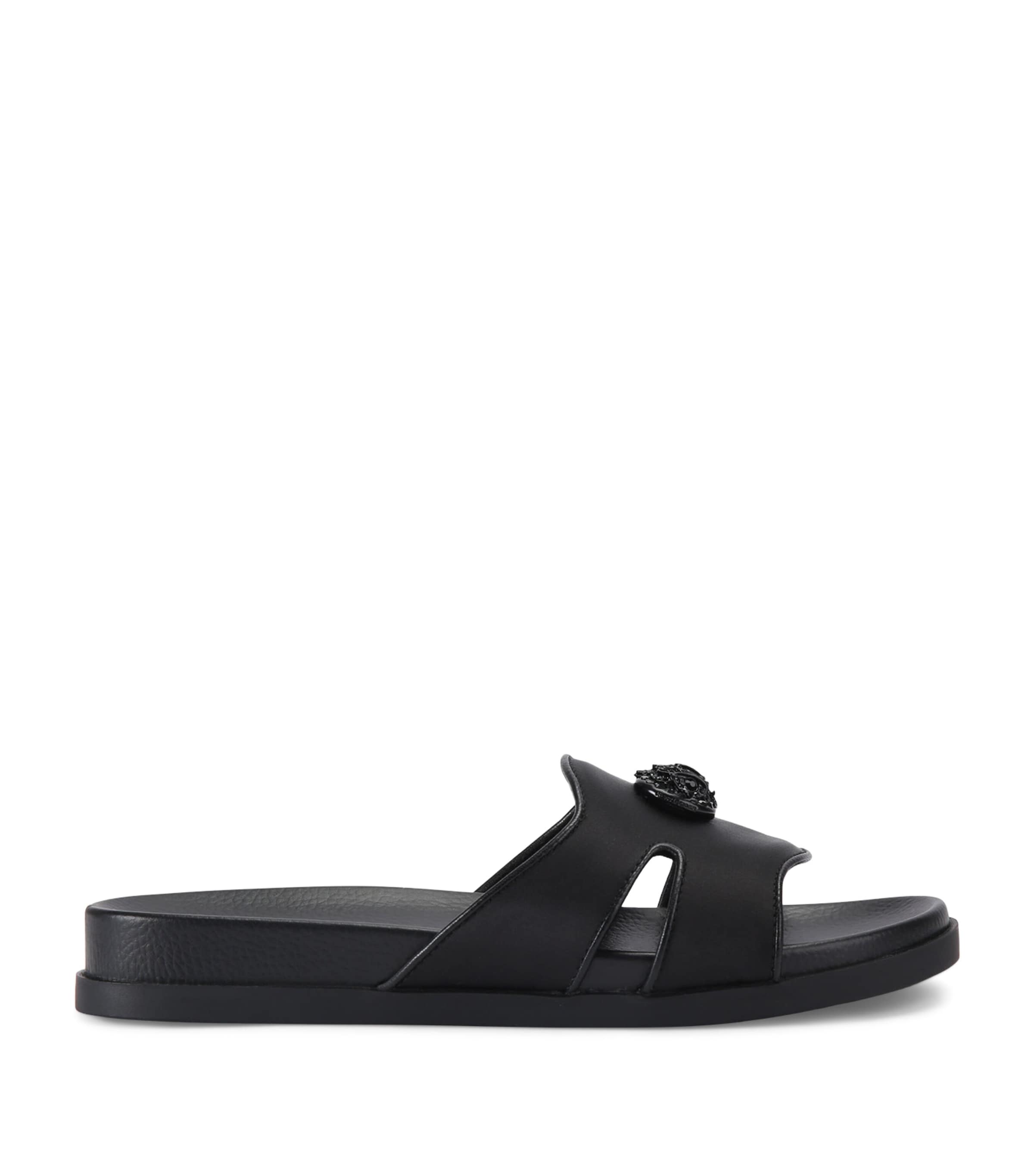 Kurt Geiger London Satin Cut-Out Chelsea Slides Black Image 1