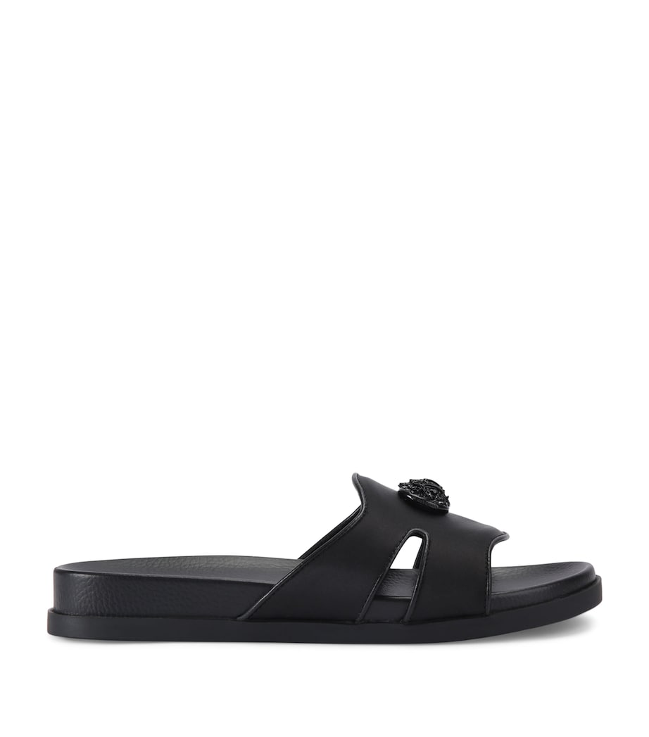 Kurt Geiger London Satin Cut-Out Chelsea Slides Black Image 1