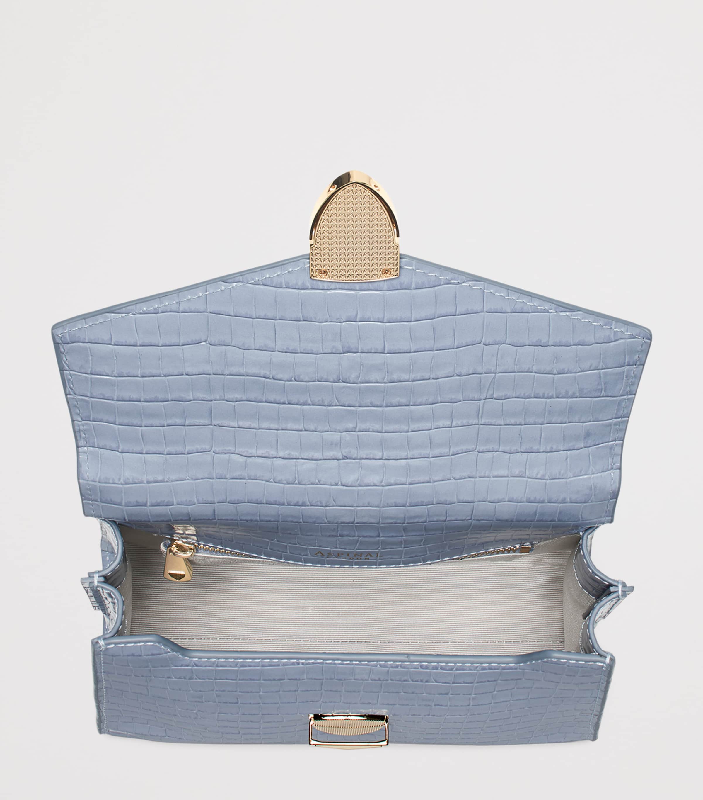 Aspinal Of London Midi Leather Mayfair 2 Top-Handle Bag Skyblue Image 4