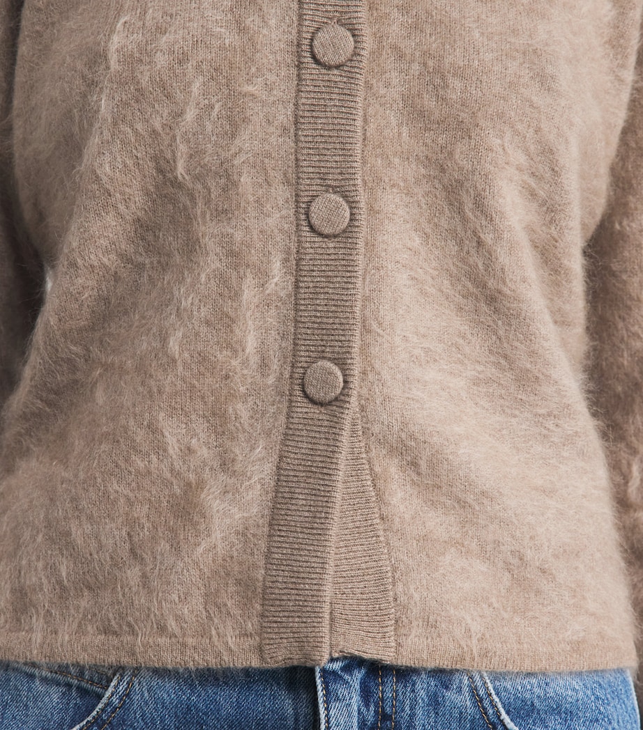 Toccin Womens Cashmere Mariah Cardigan Taupe Melange Image 3