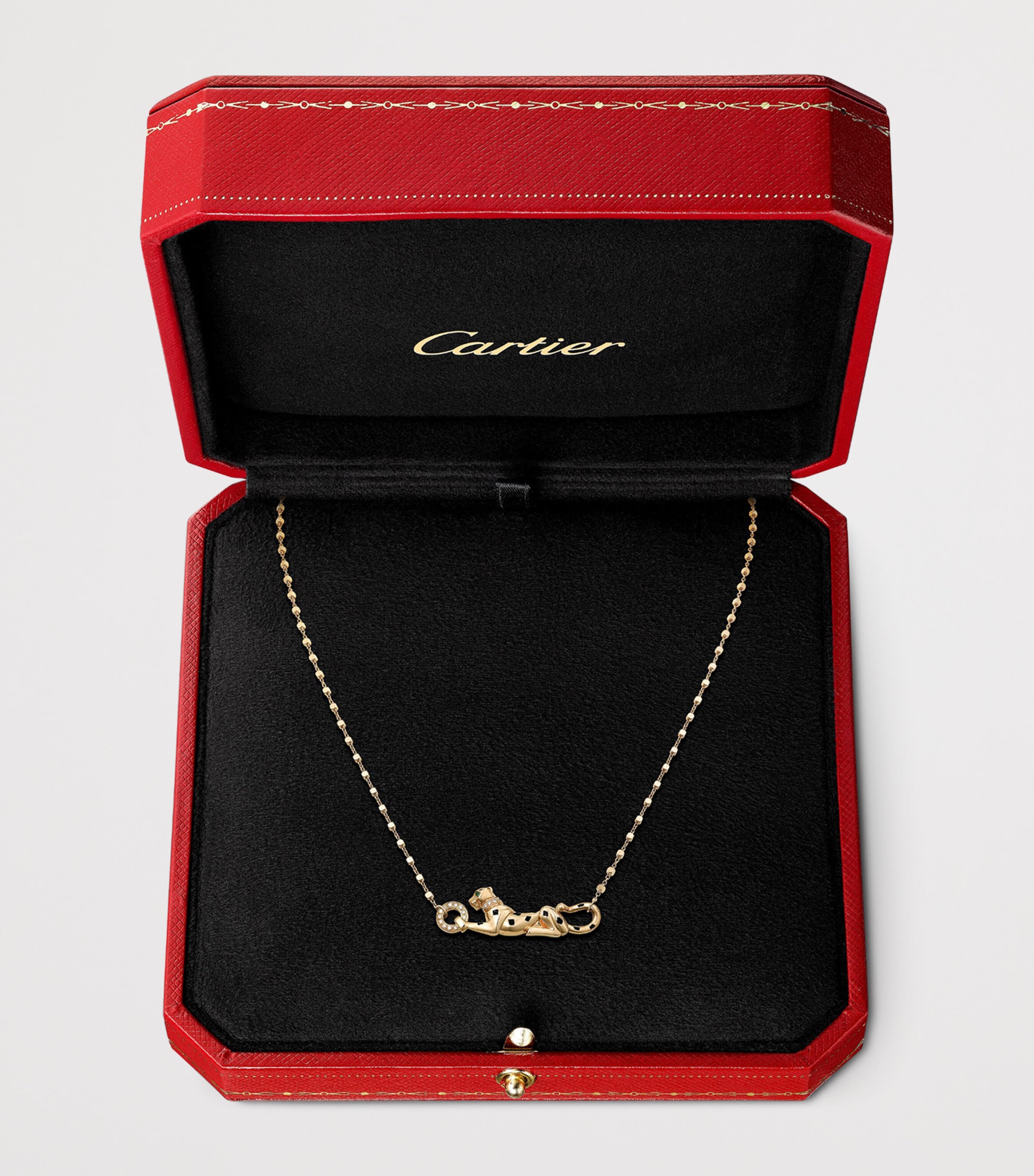 Yellow Gold, Diamond, Tsavorite and Black Lacquer Panthère de Cartier Necklace YELLOW GOLD Image 4