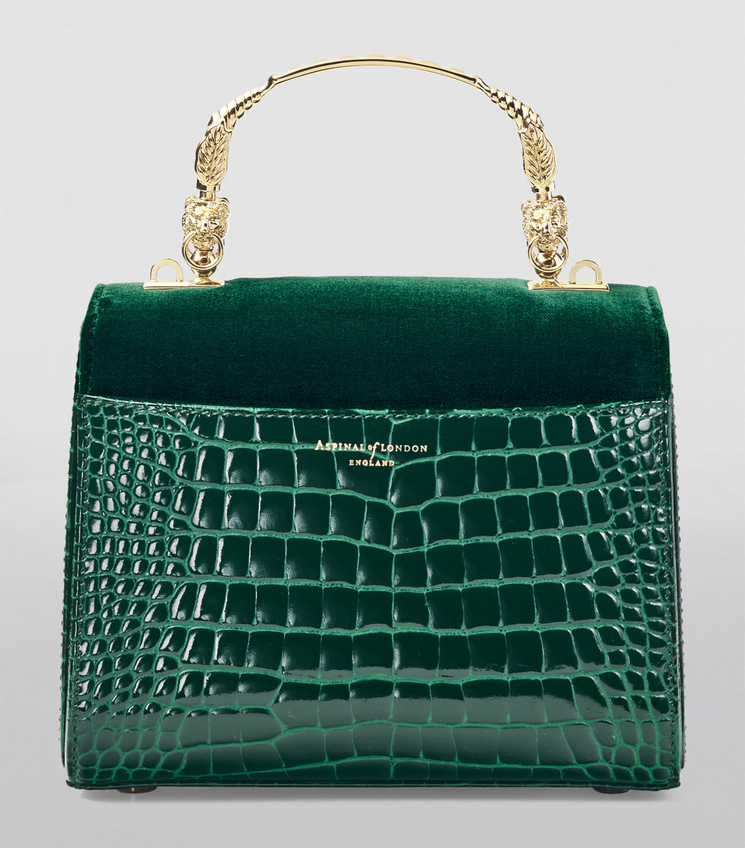 Midi Velvet Embroidered Mayfair Top-Handle Bag EVERGREEN Image 4