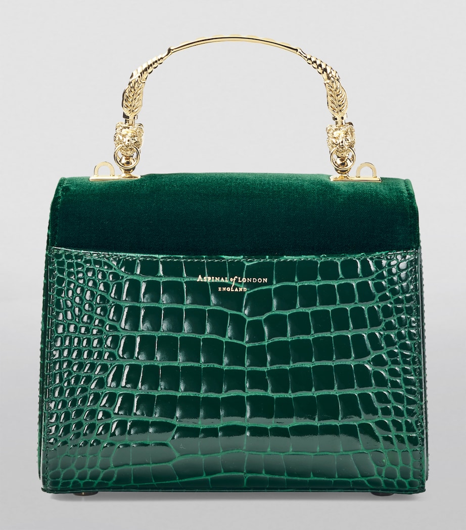 Midi Velvet Embroidered Mayfair Top-Handle Bag EVERGREEN Image 4