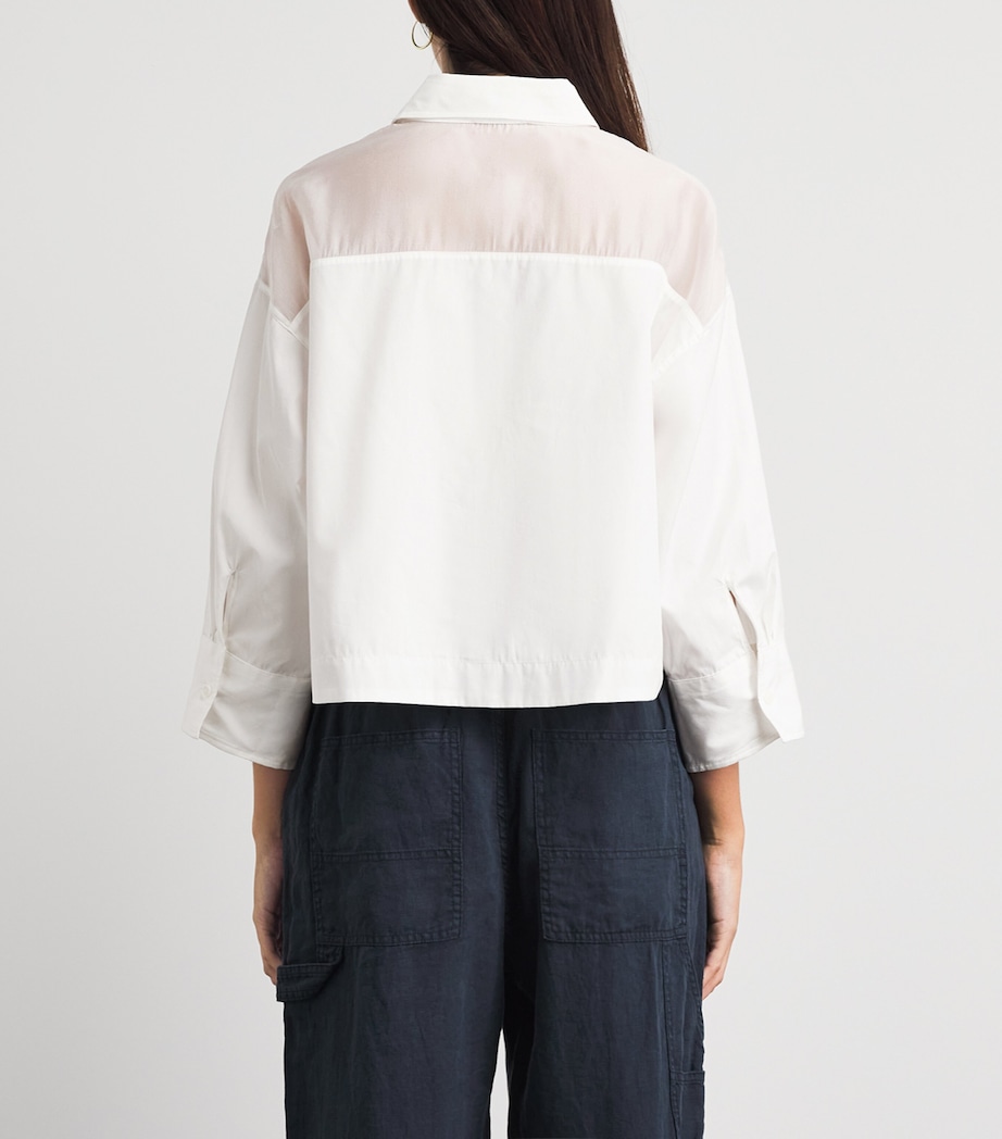 Rag & Bone Womens Poplin-Organza Elly Shirt White Image 5
