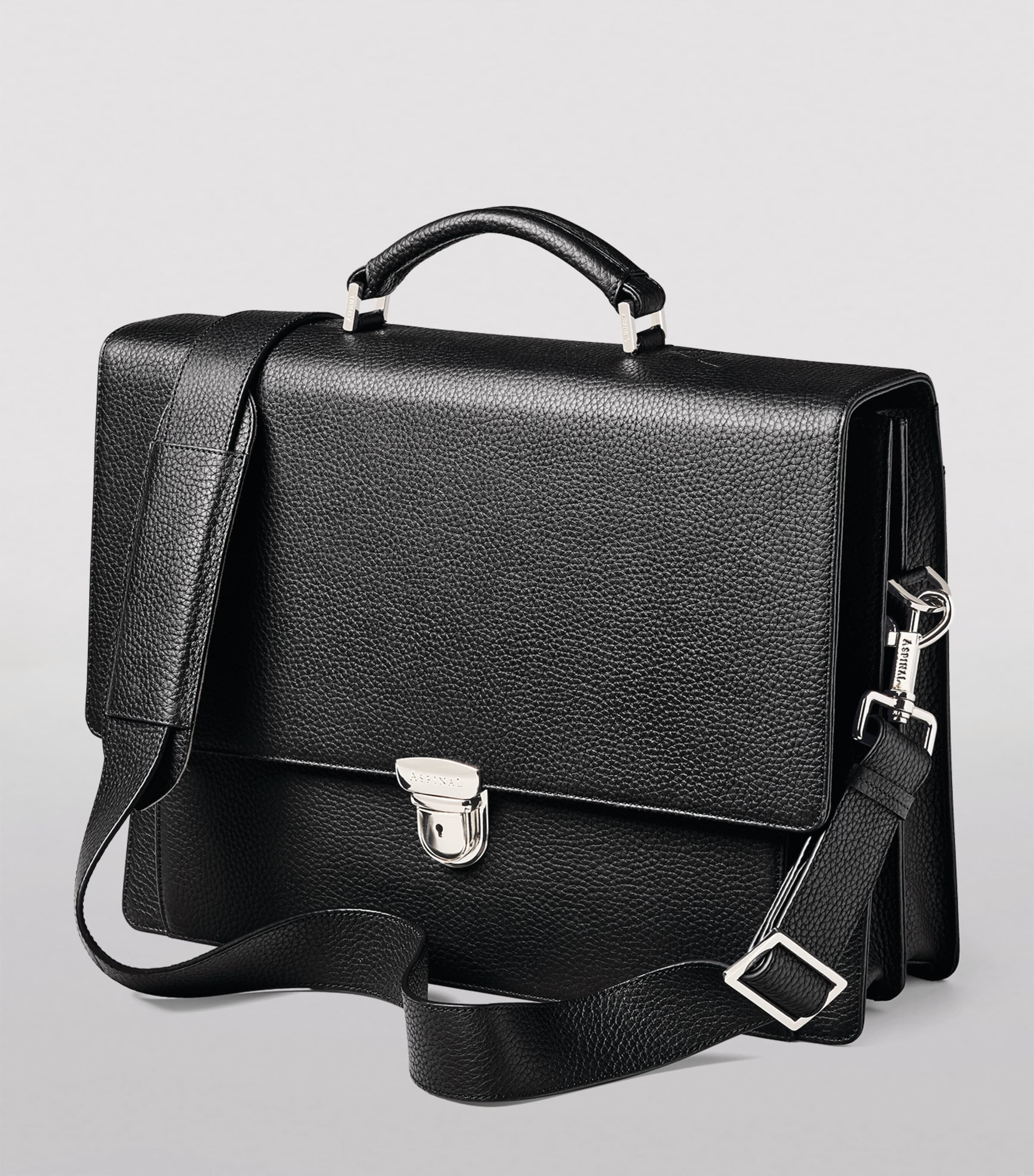 Leather City Laptop Briefcase BLACK Image 6