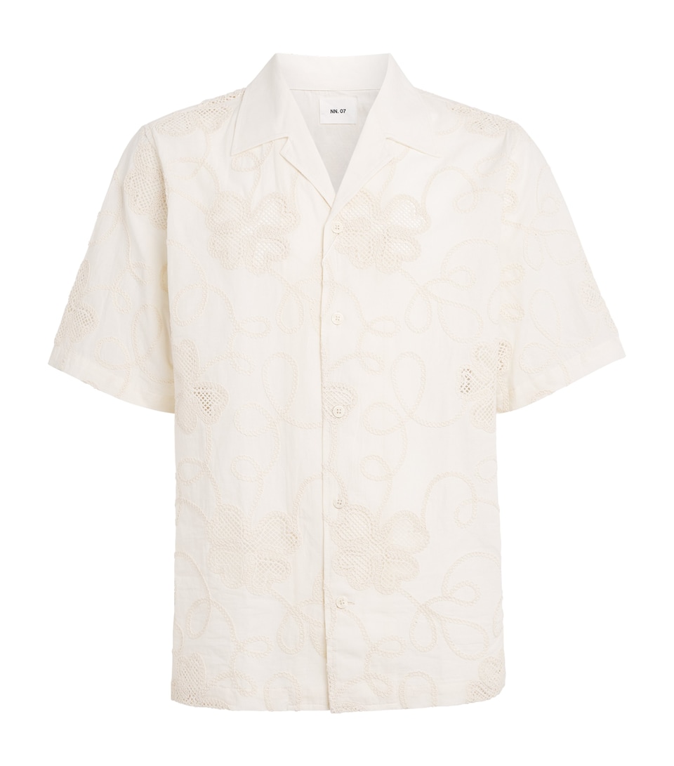 NN.07 Organic Cotton Embroidered Ben Shirt Ivory