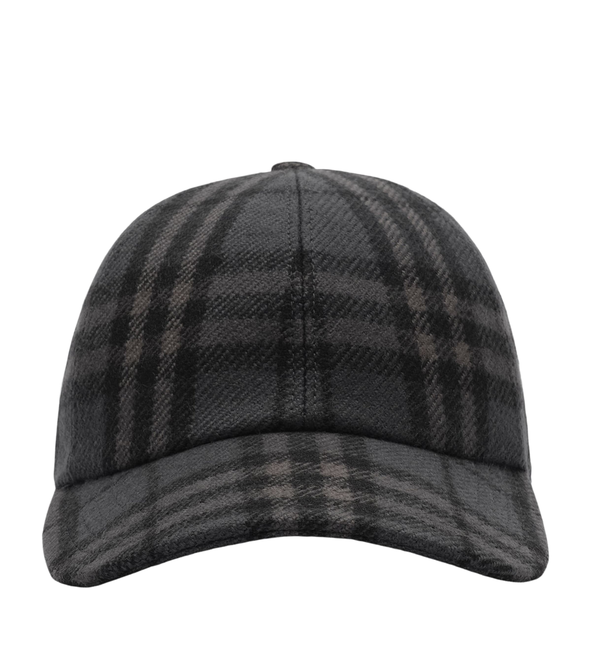 Burberry Wool Check Baseball Cap Iron Grey Ip Check Image 1