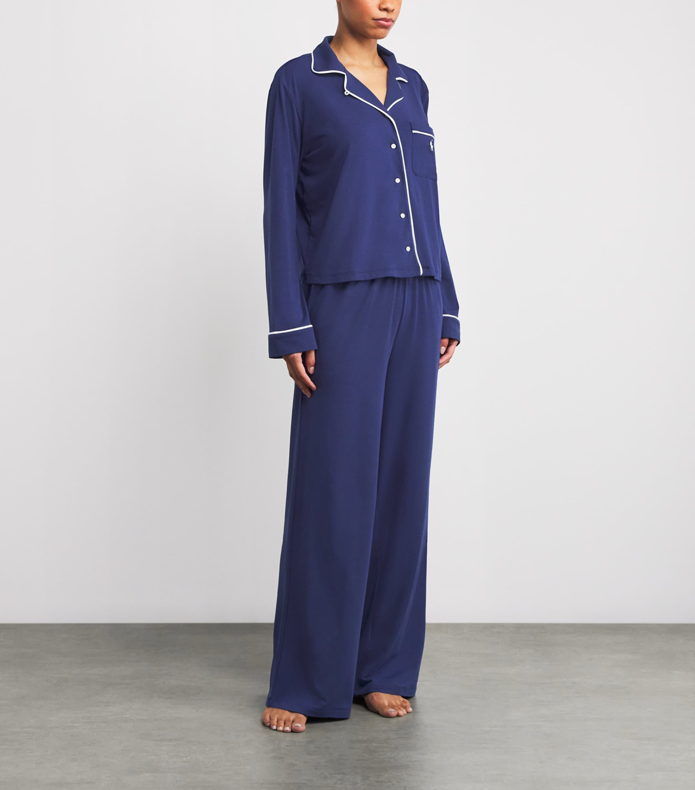 Cotton-Blend Jersey Pyjama Set NAVY Image 2