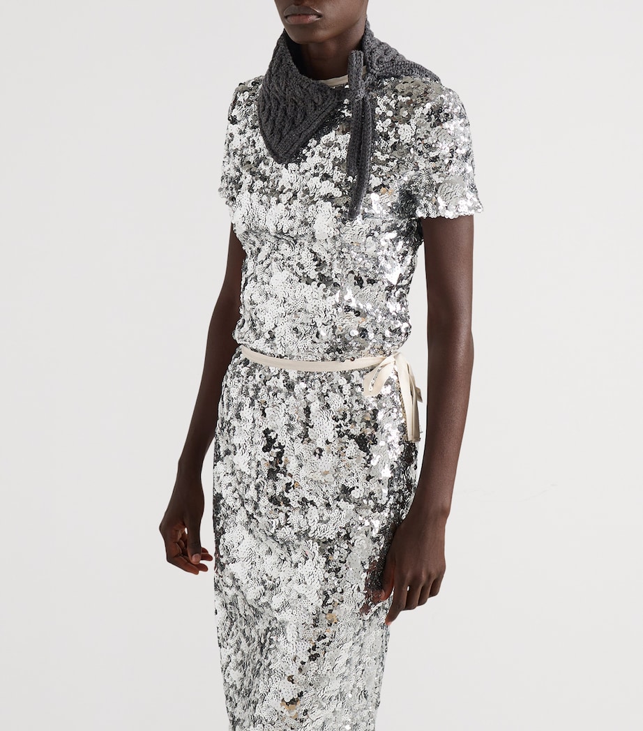 Embroidered Sequin T-Shirt F0118 Image 4