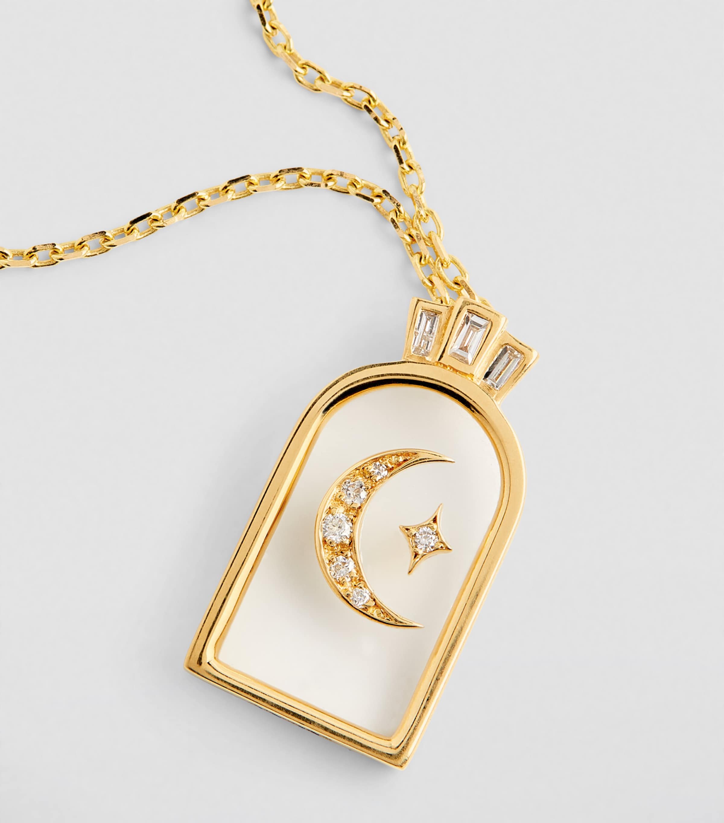 L'ATELIER NAWBAR Yellow Gold and Diamond Biladi Hilal Necklace Image 4