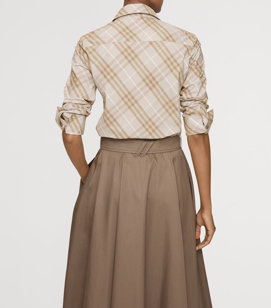 Cotton Slim Check Shirt STONE GREY IP CHECK Image 3