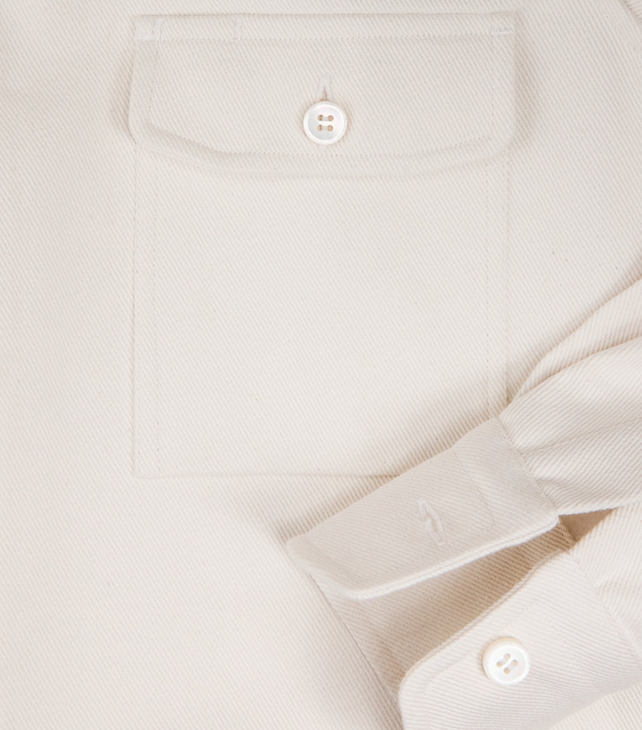 Brioni Womens Cotton-Silk Denim Shirt Image 6