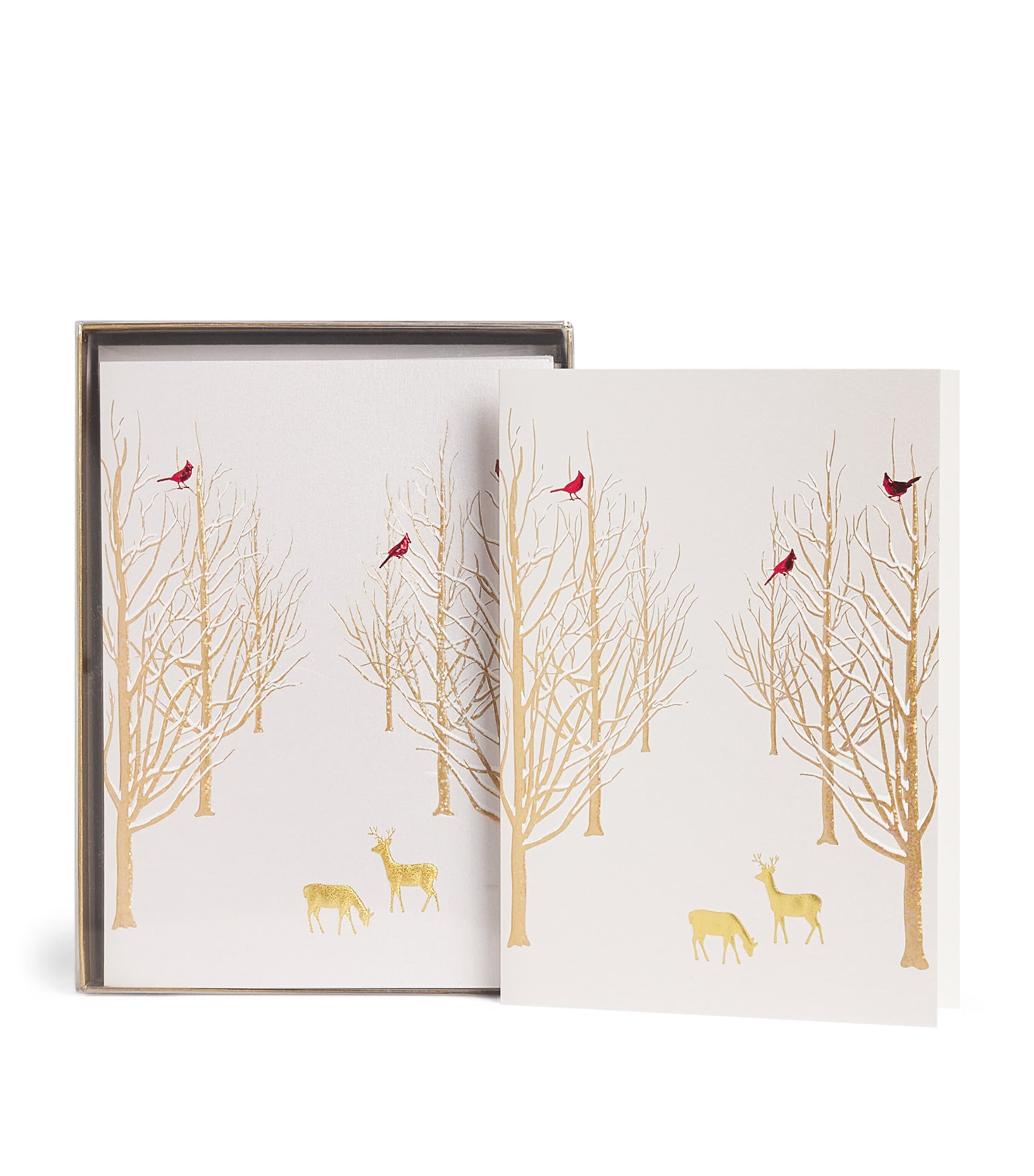 Shop Paula Skene Snowy Forest Christmas Cards In Gold