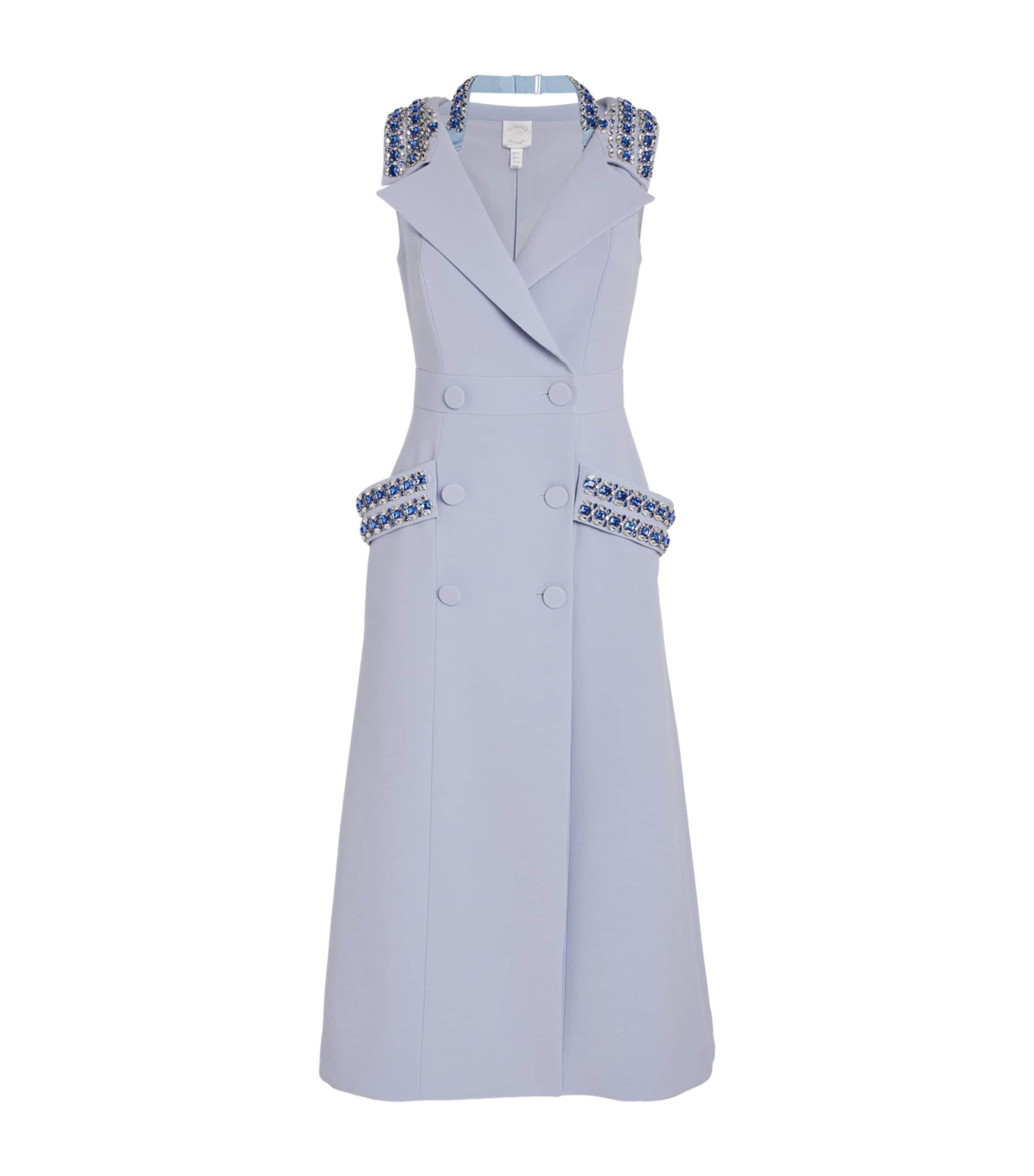 Huishan Zhang Womens Emerson Blazer Midi Dress Pale Blue Image 1