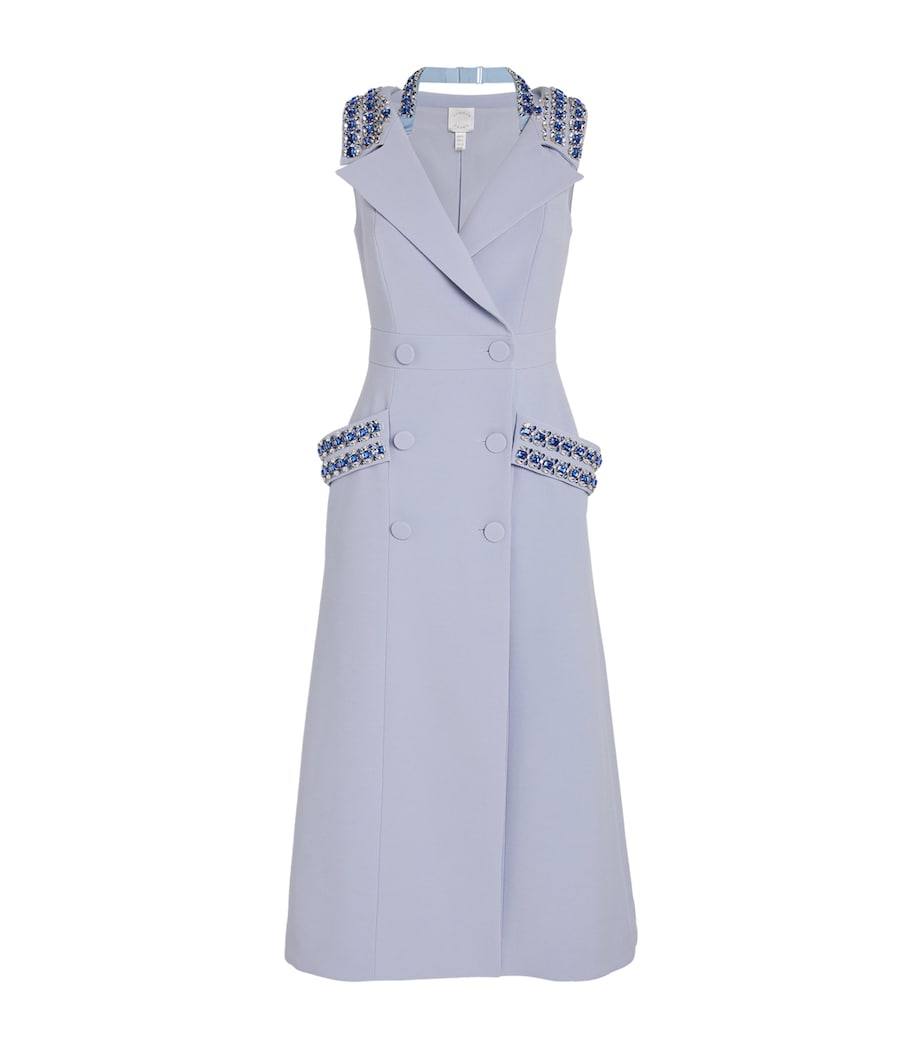 Huishan Zhang Womens Emerson Blazer Midi Dress Pale Blue Image 1