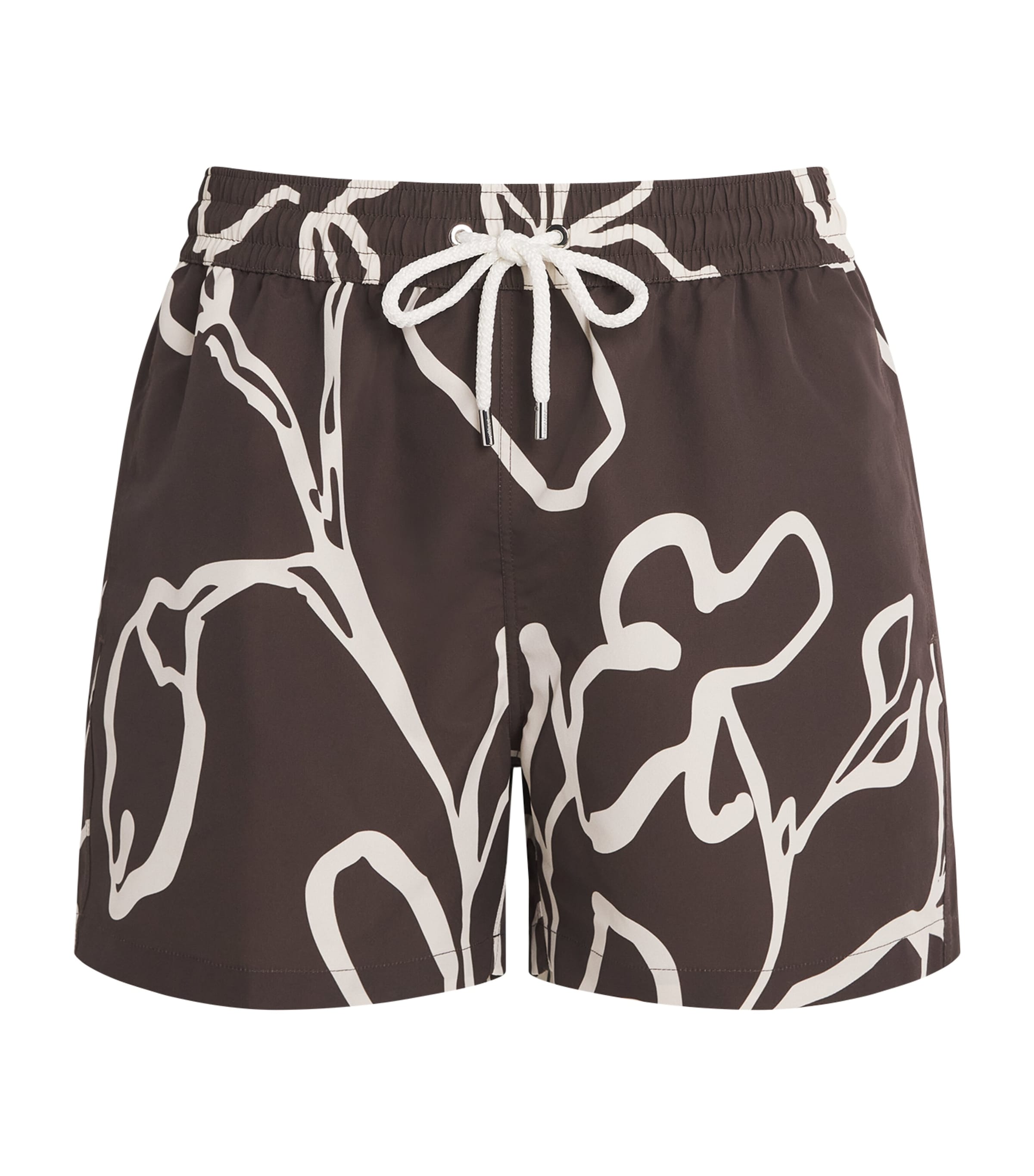 Frescobol Carioca Mens Printed Rio Swim Shorts Cacao Image 1
