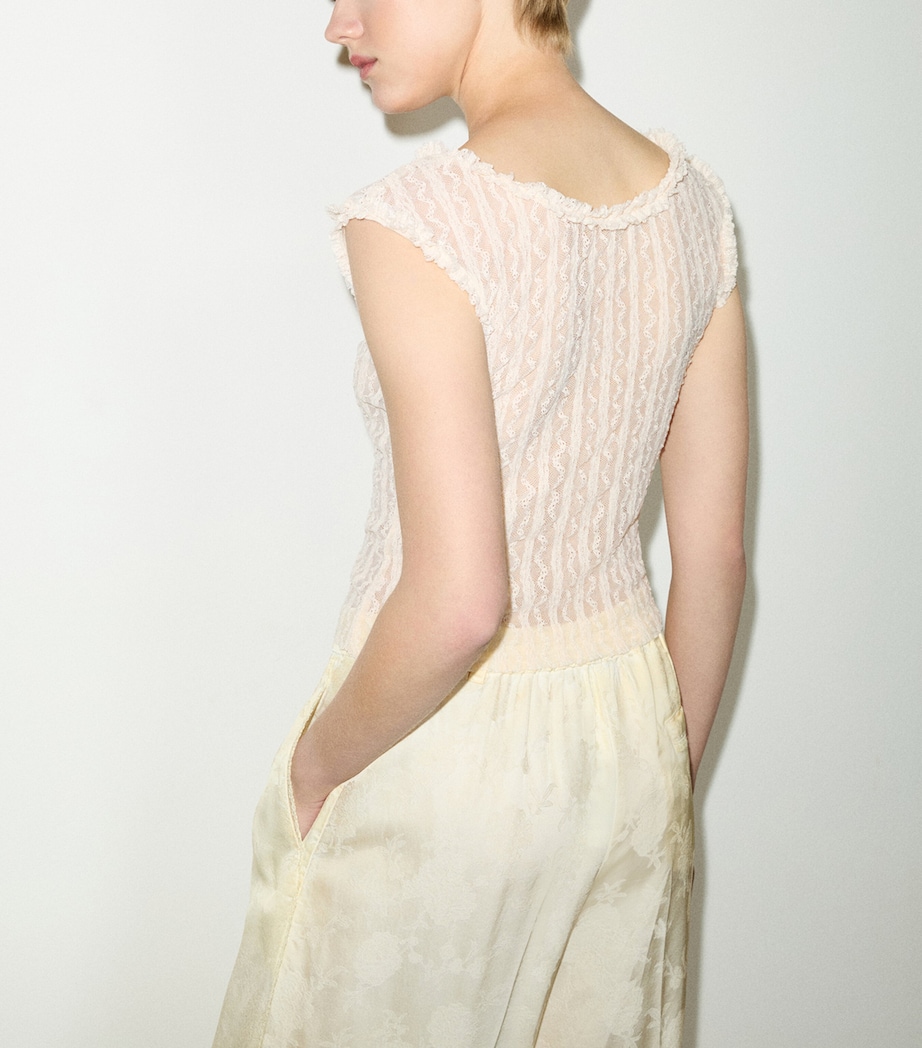 MAX&Co. Womens Lace Tank Top Ecru Image 4