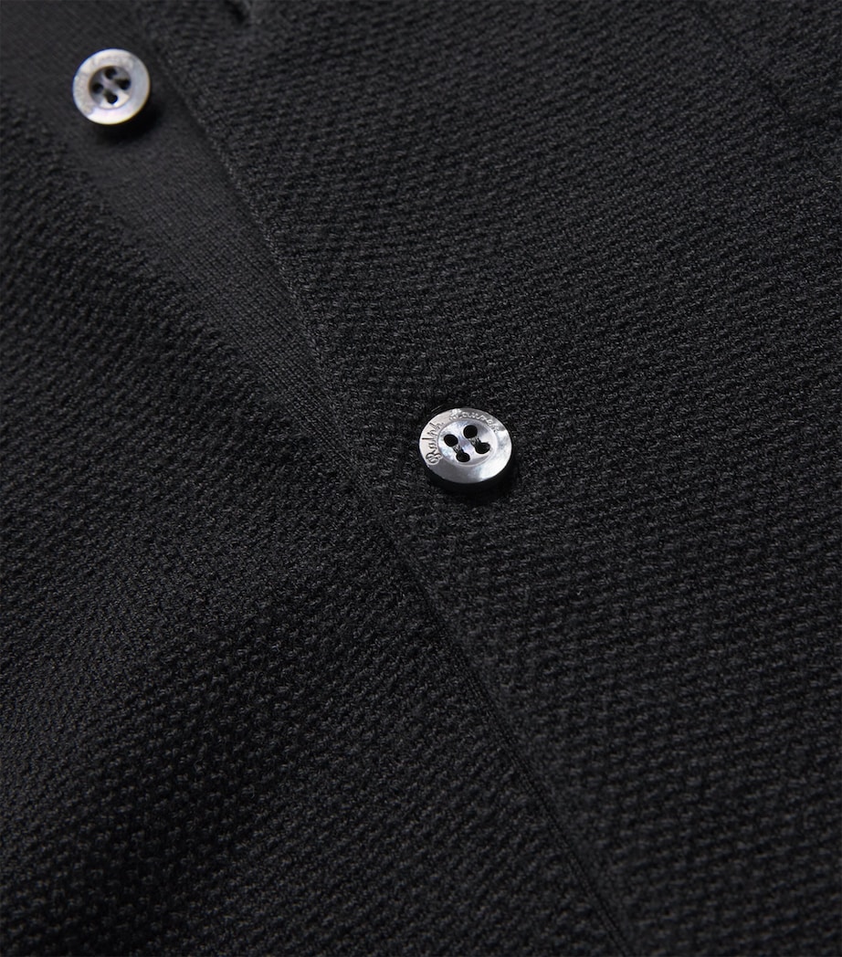Ralph Lauren Purple Label Mens Silk-Cotton Cardigan Classic Black Image 5