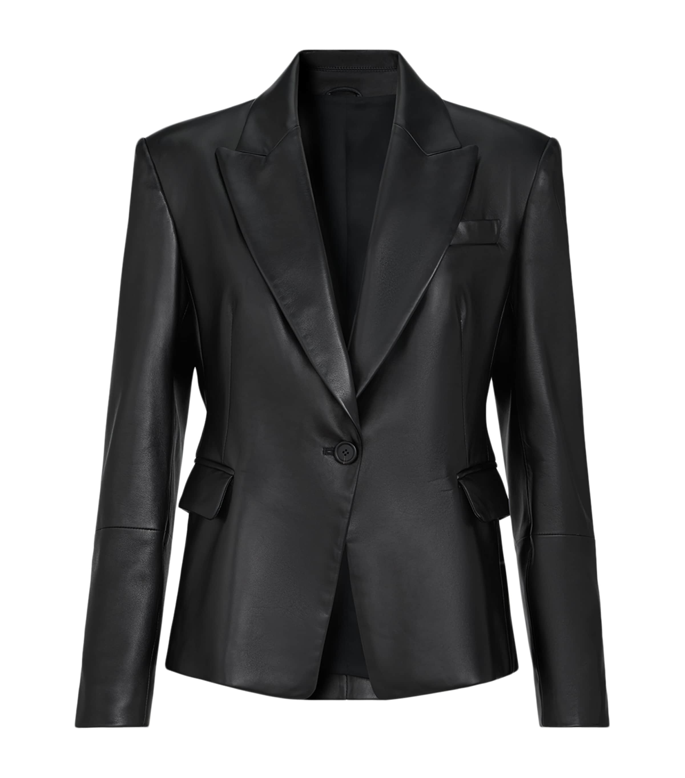Brunello Cucinelli Womens Nappa Leather Monili Single-Breasted Blazer Image 1