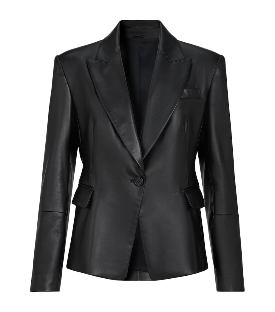 Brunello Cucinelli Womens Nappa Leather Monili Single-Breasted Blazer Image 1