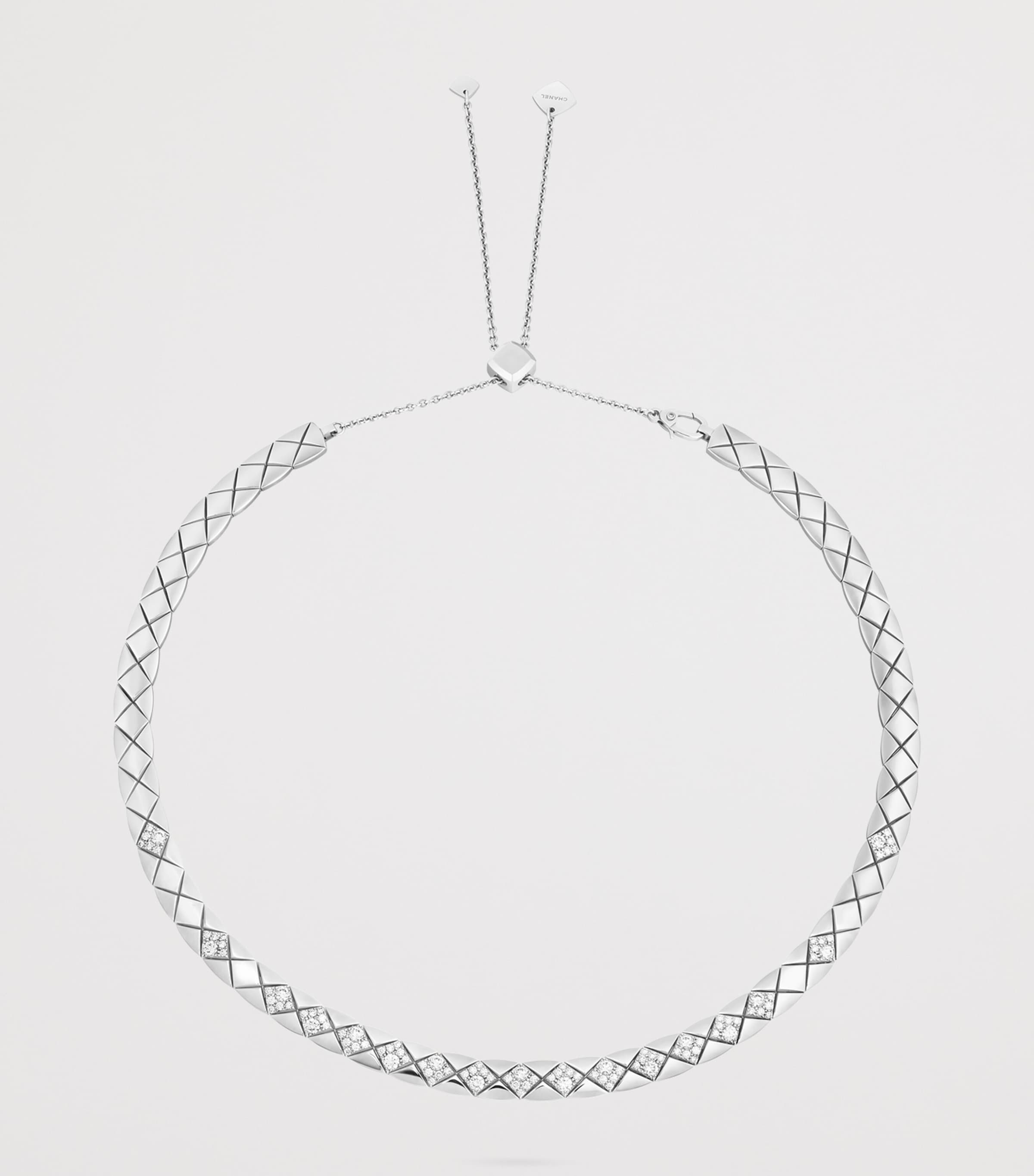 White Gold and Diamond Coco Crush Necklace WHITE GOLD Image 3