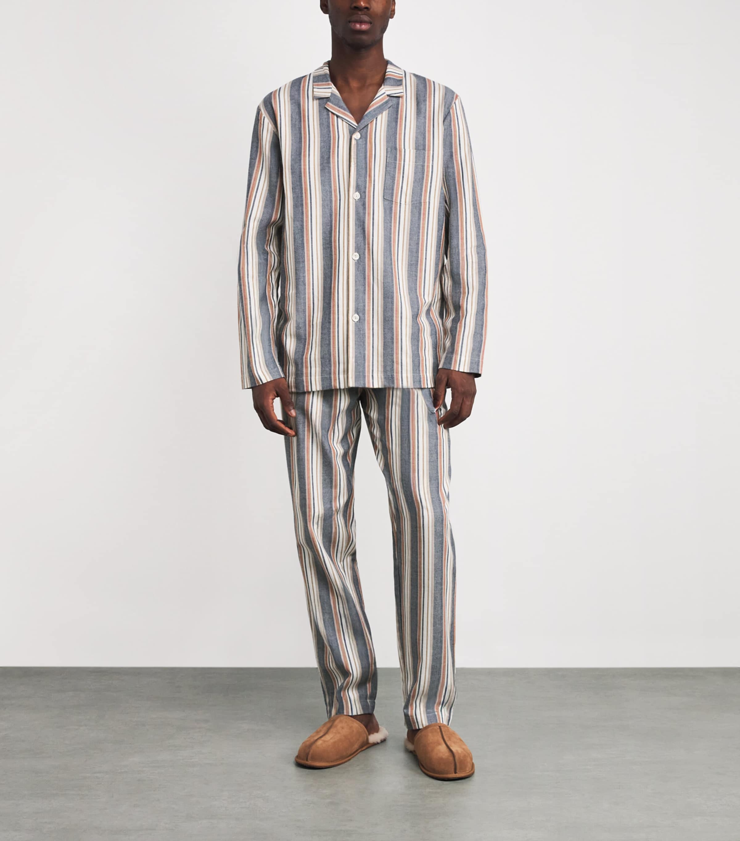 Cotton Stripe Cosy Comfort Lounge Trousers 3043 REDWOOD STRIPE Image 2