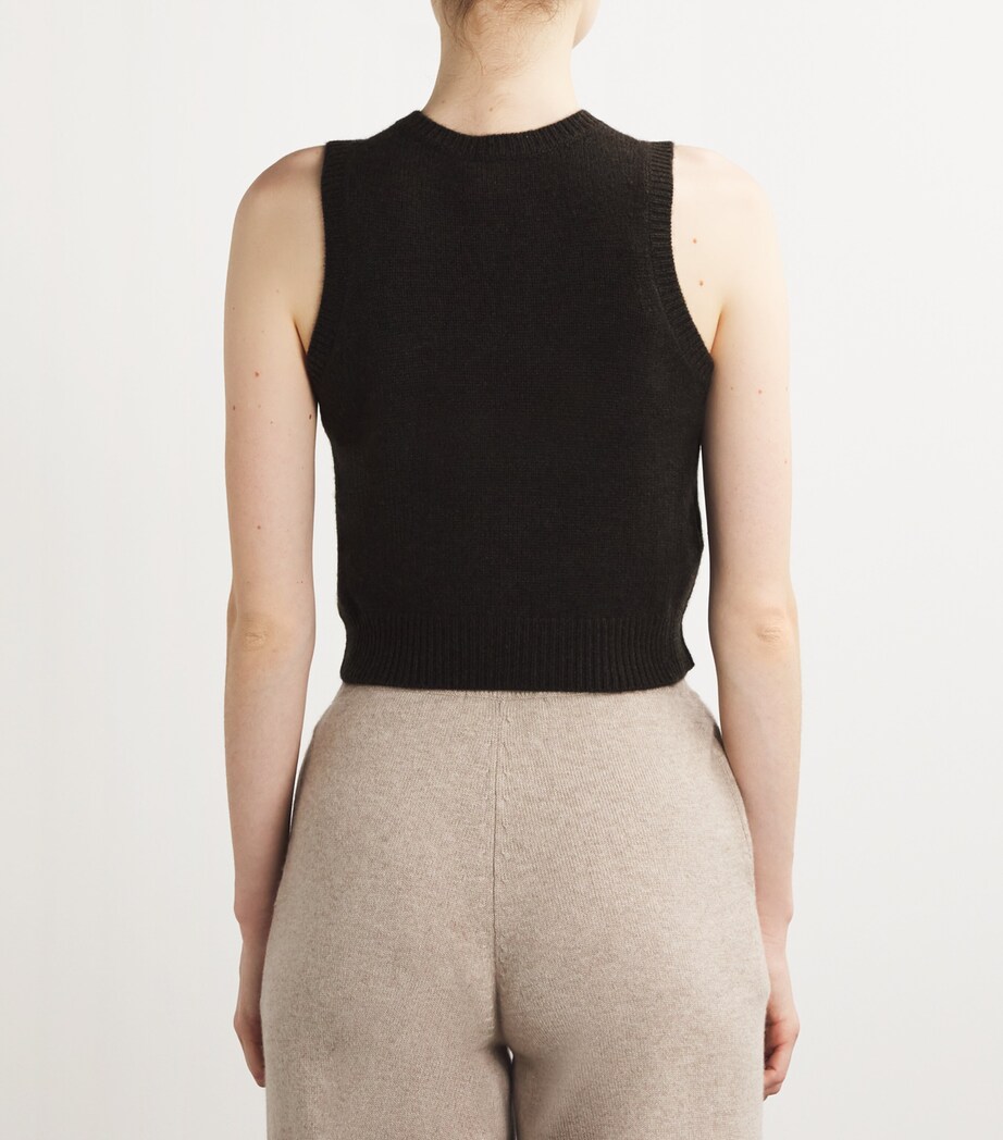 Le Kasha Womens Organic Cashmere Cecina Sweater Vest Chocolat Image 4