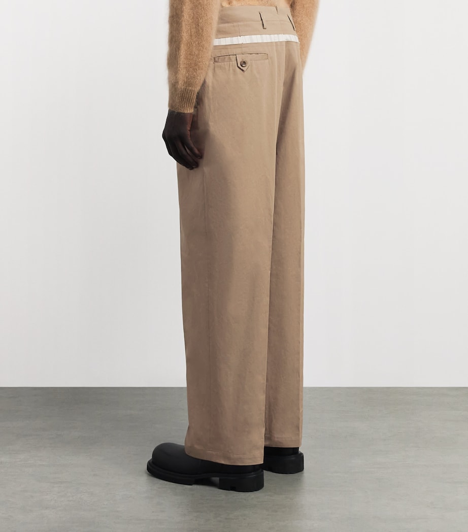 Maison Margiela Mens Waxed Cotton Wide-Leg Trousers Tawny Image 5