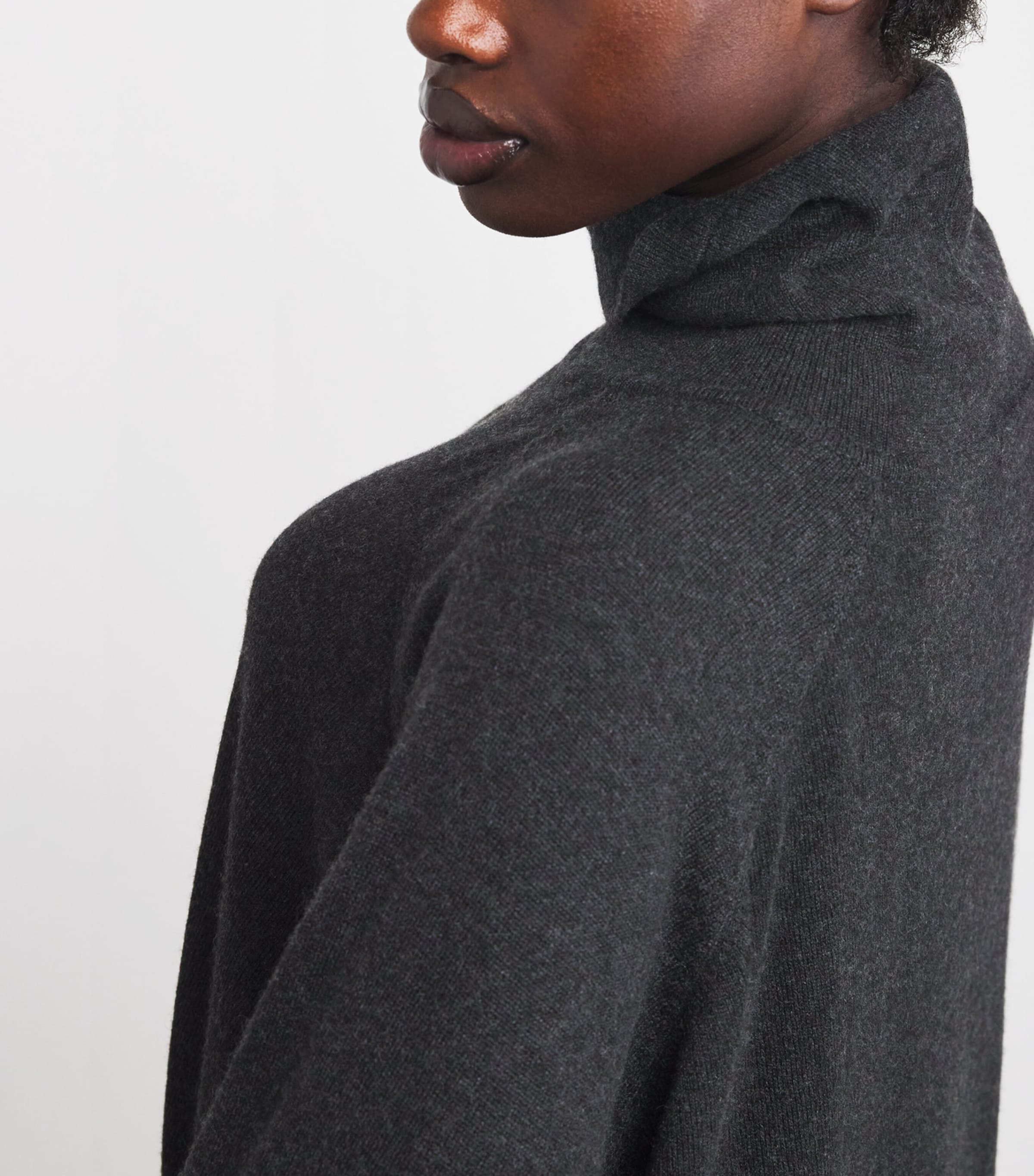 Cashmere Rollneck Sweater Dress COAL Image 6