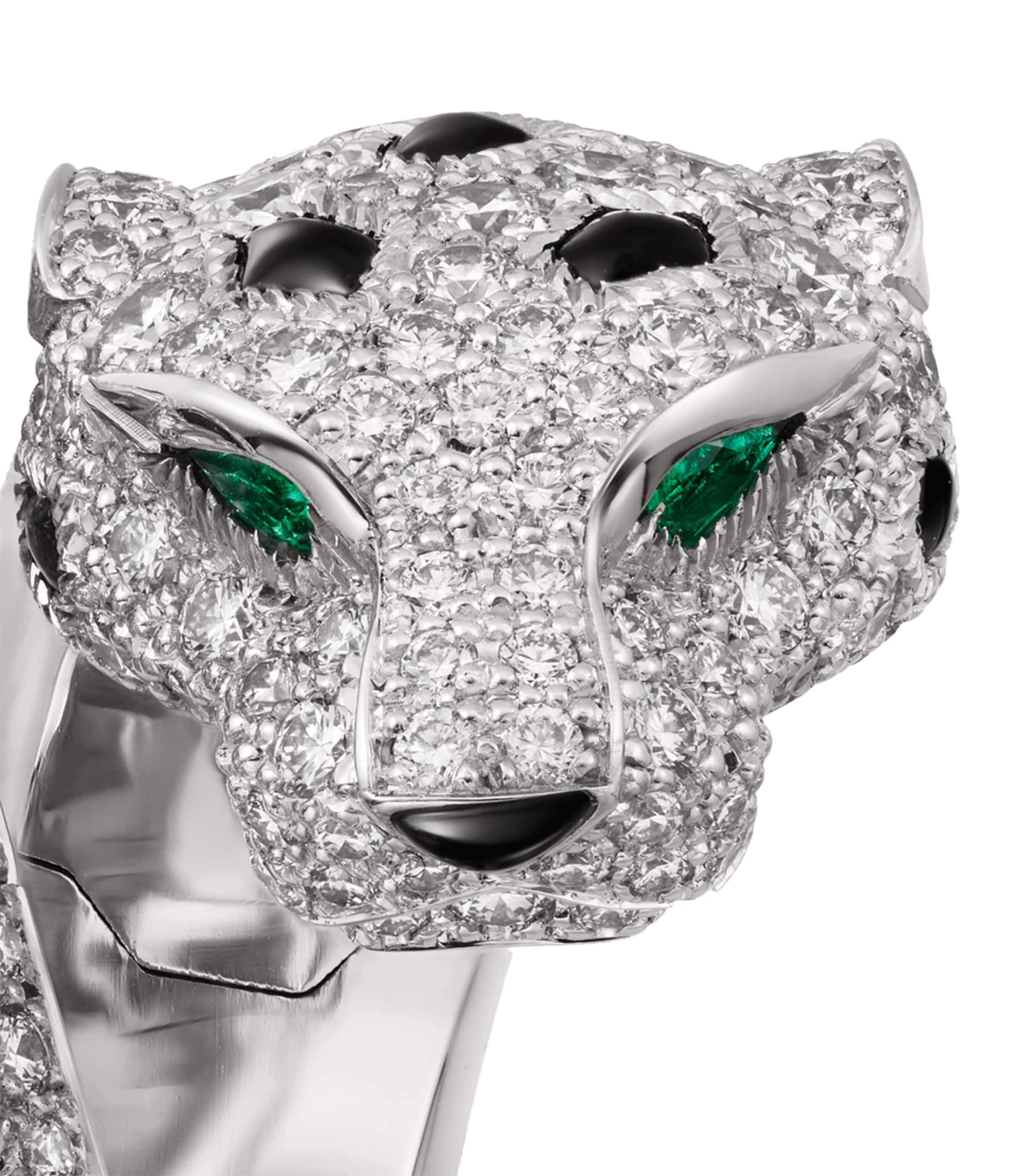 Cartier White Gold, Diamond, Emerald and Onyx Panthère de Cartier Ring White Gold Image 7