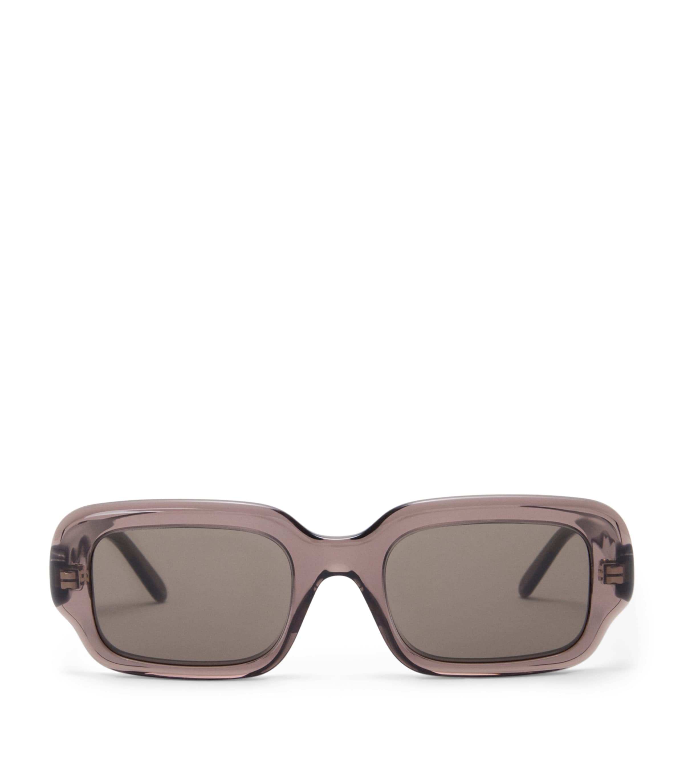 Acetate Rectangular Slim Sunglasses TRANSPARENT BROWN Image 1