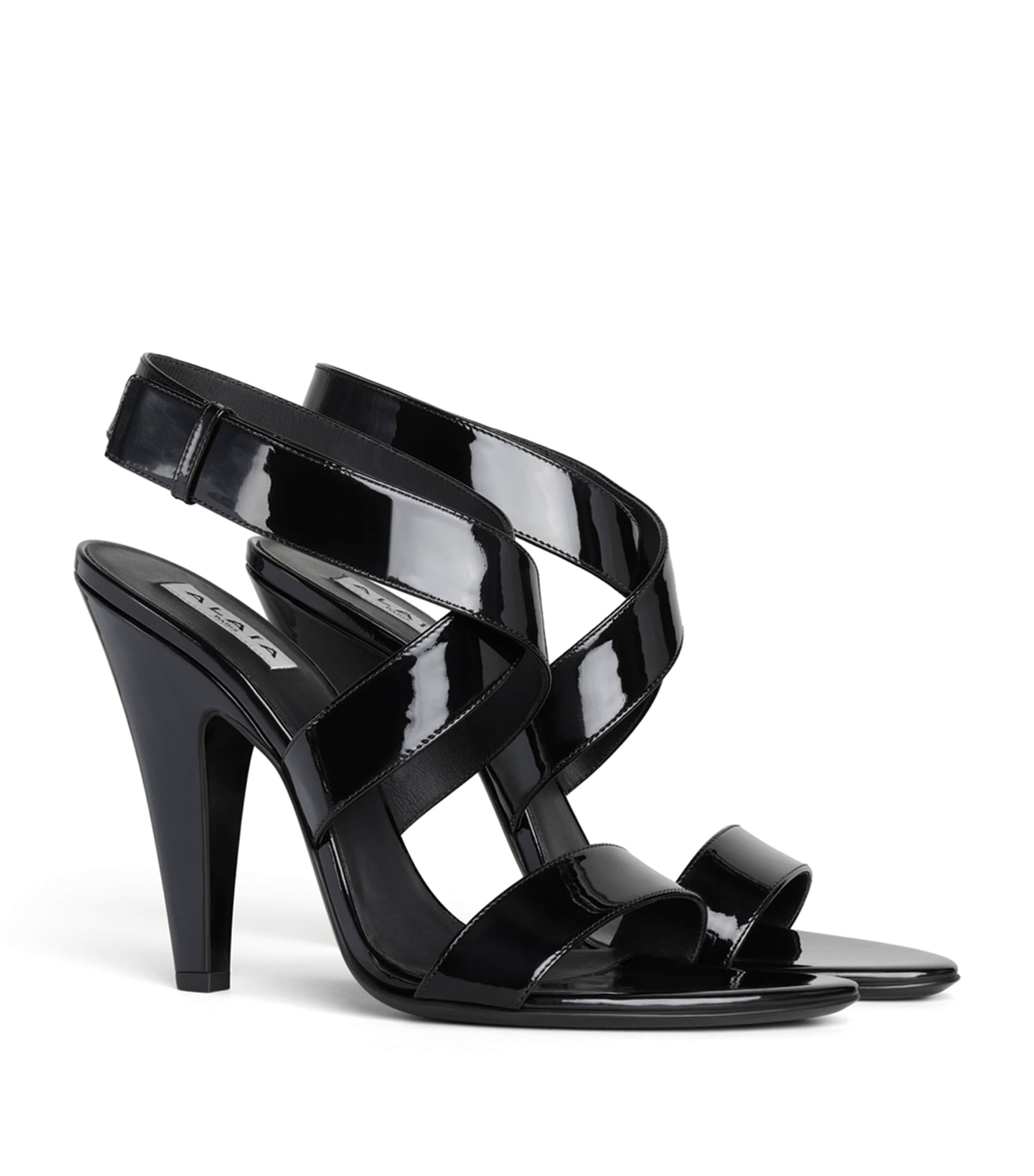 Alaïa Patent Leather Cone Sandals 110 Noir Image 2