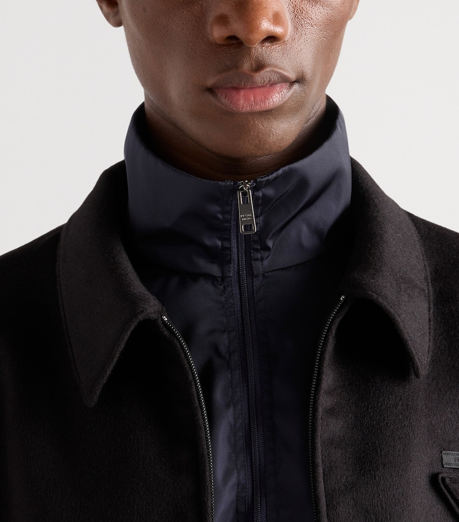 Superfine Wool Zip-Up Bomber Jacket F0008 Image 3