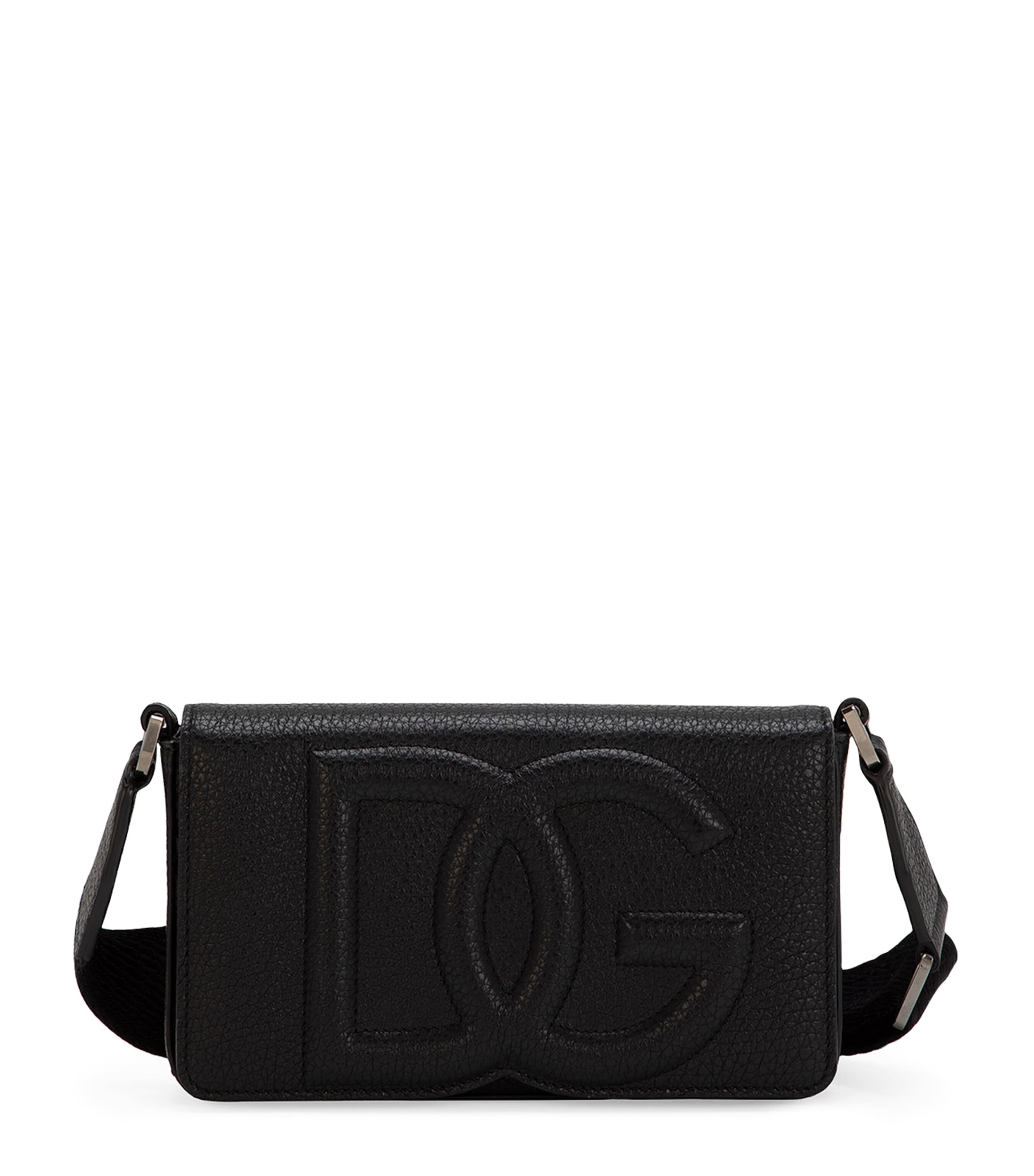 Dolce & Gabbana Logo-embossed Leather Messenger Bag