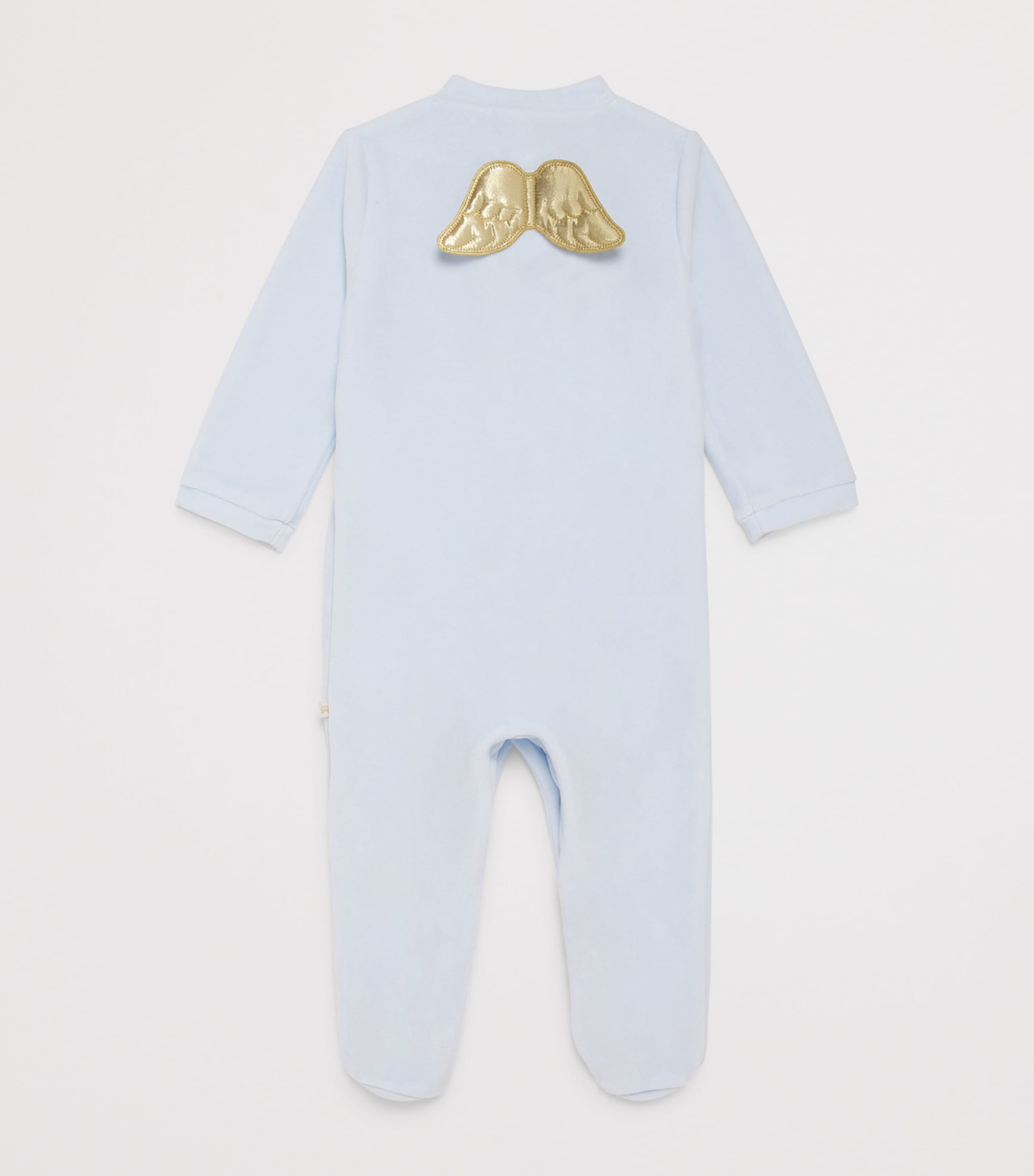 Marie-Chantal Velour Angel Wing All-In-One (0-18 Months) Mc Blue/gold Image 2