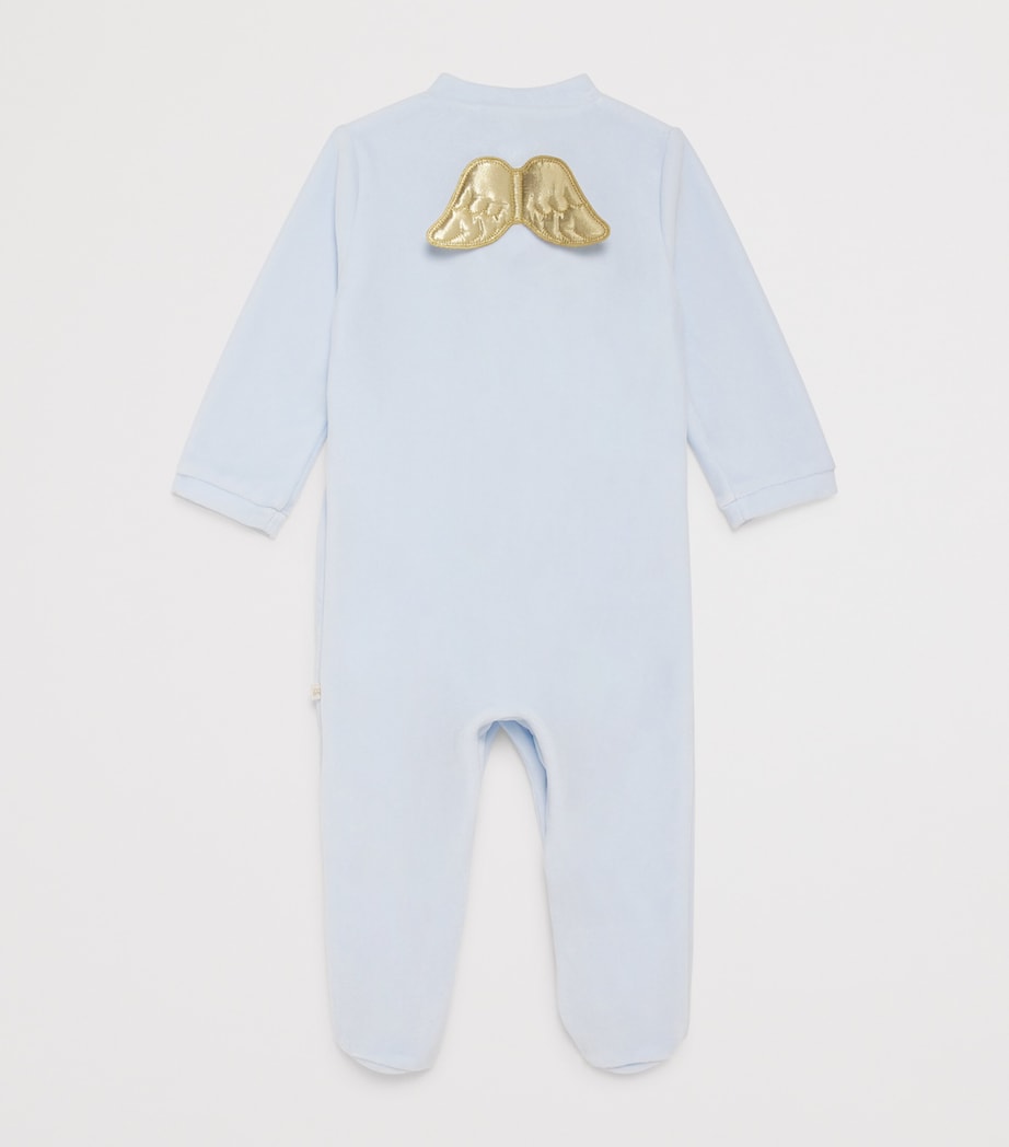 Velour Angel Wing All-In-One (0-18 Months) MC BLUE/GOLD Image 2